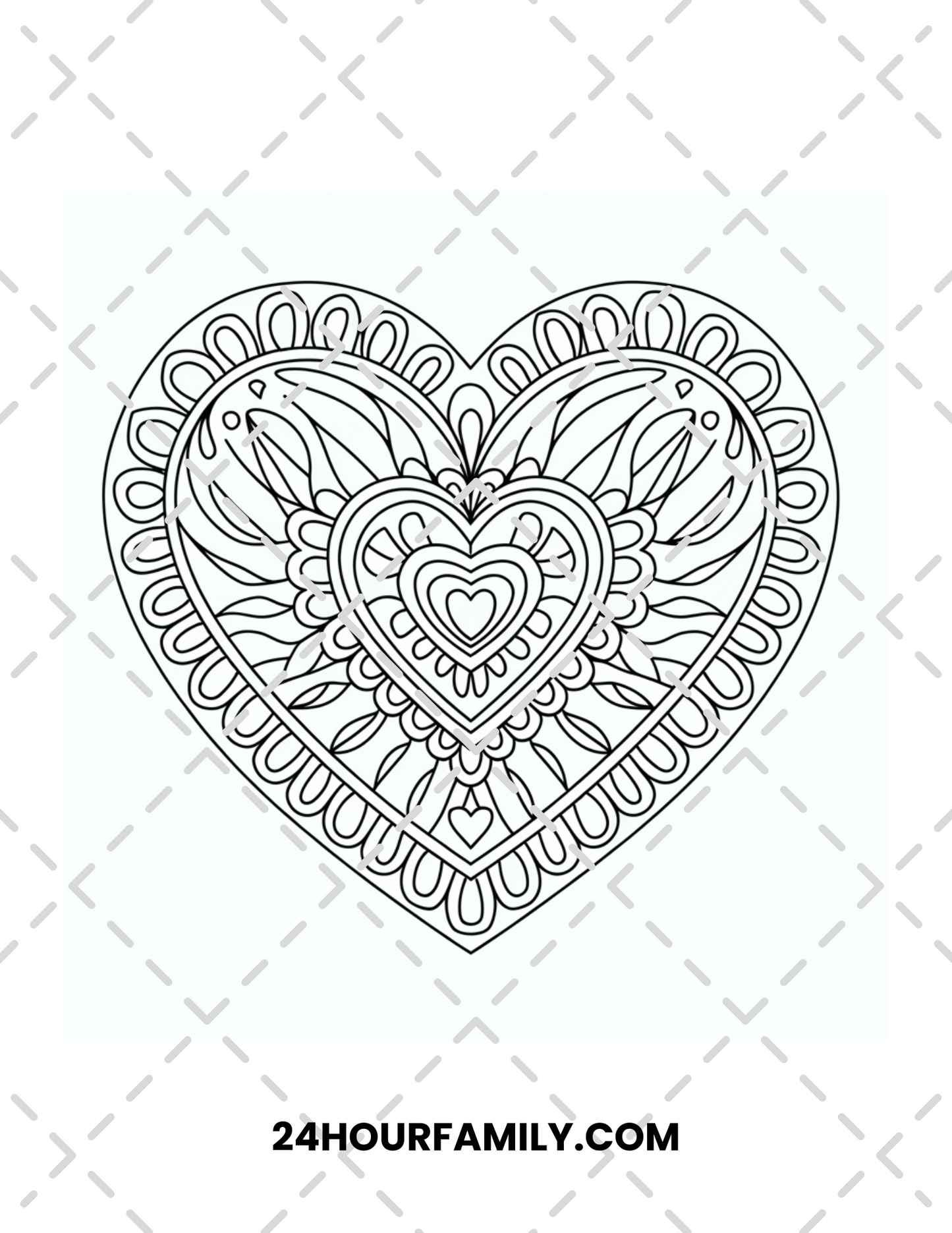 heart mandala coloring pages