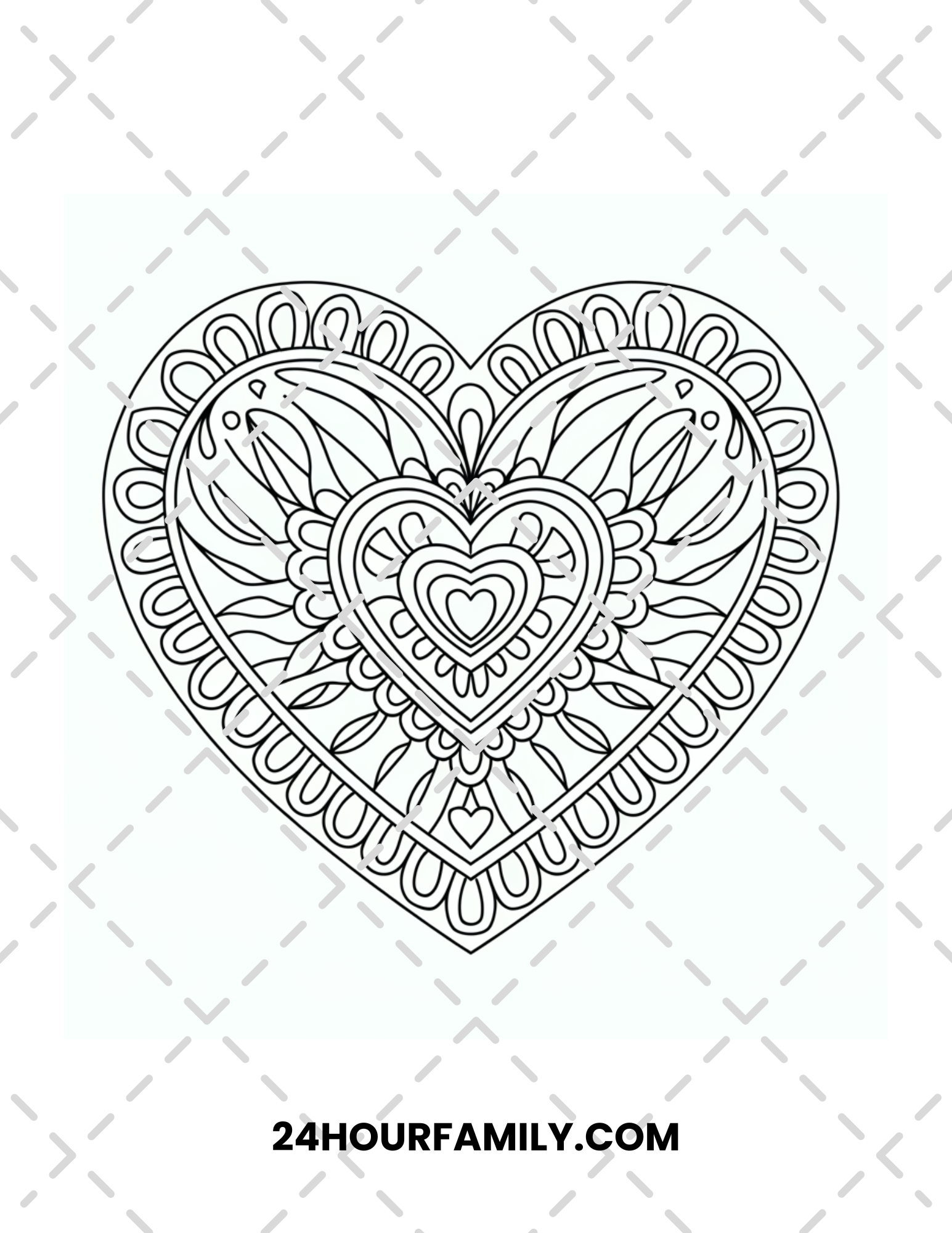 heart mandala coloring pages