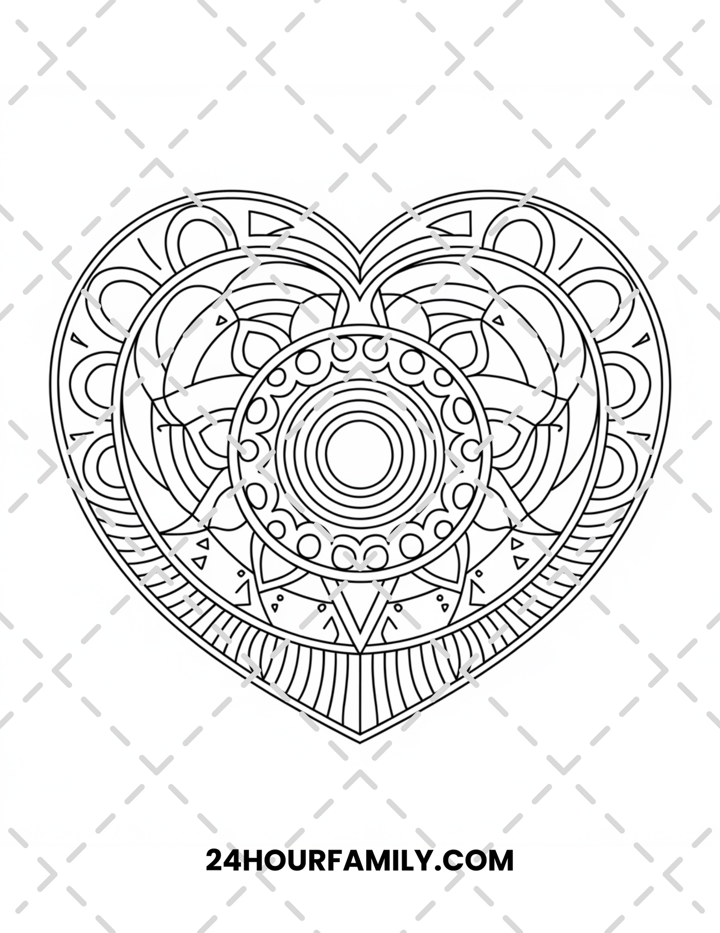 heart mandala coloring pages
