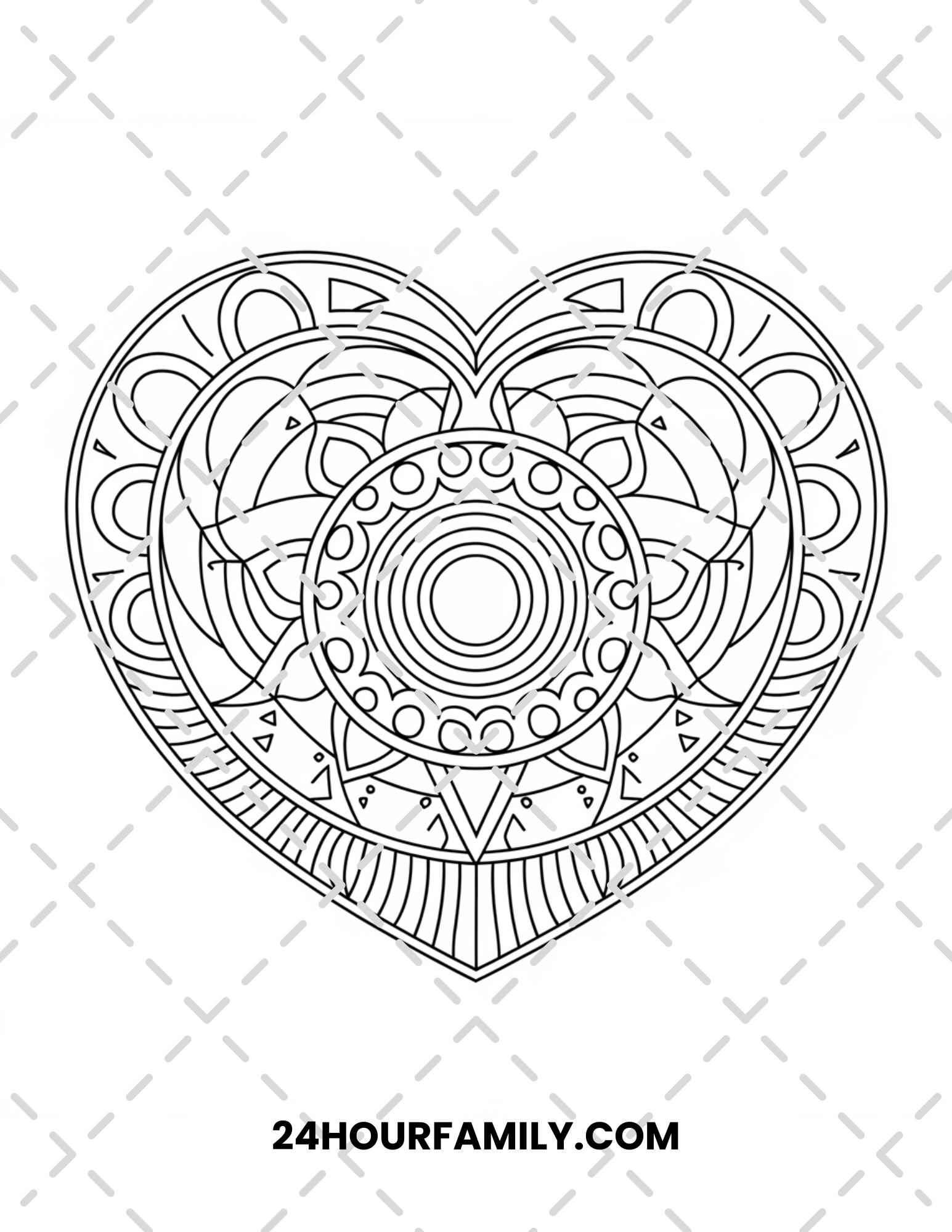 heart mandala coloring pages