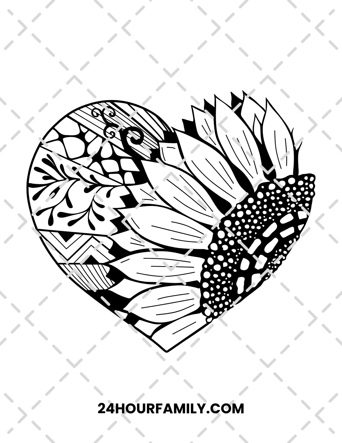 heart mandala coloring pages