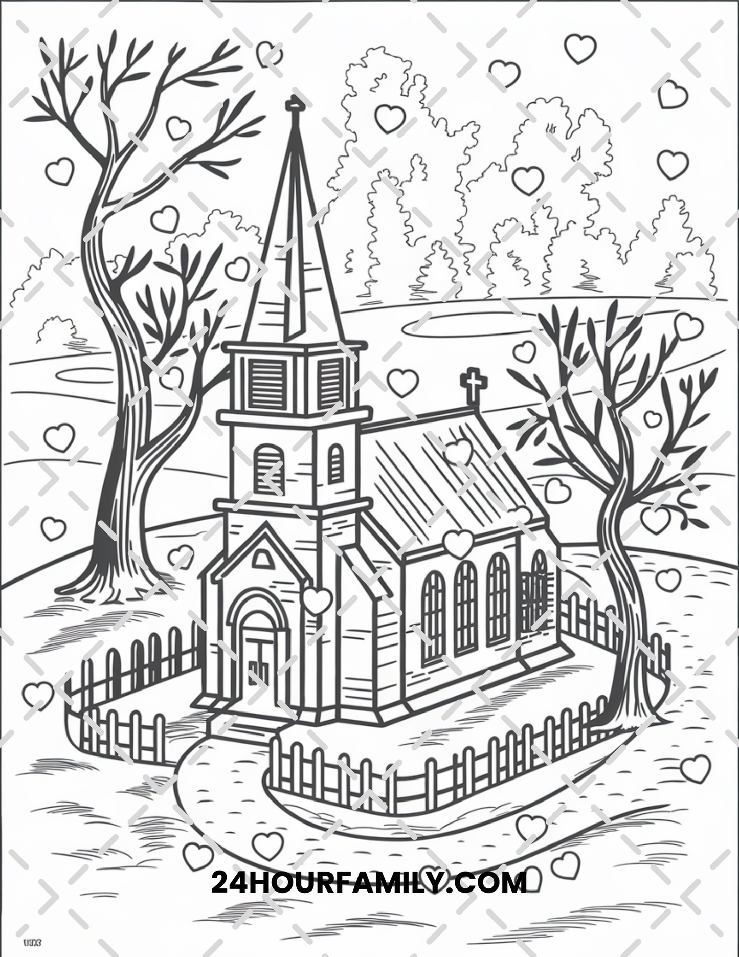 church valentine's coloring pages