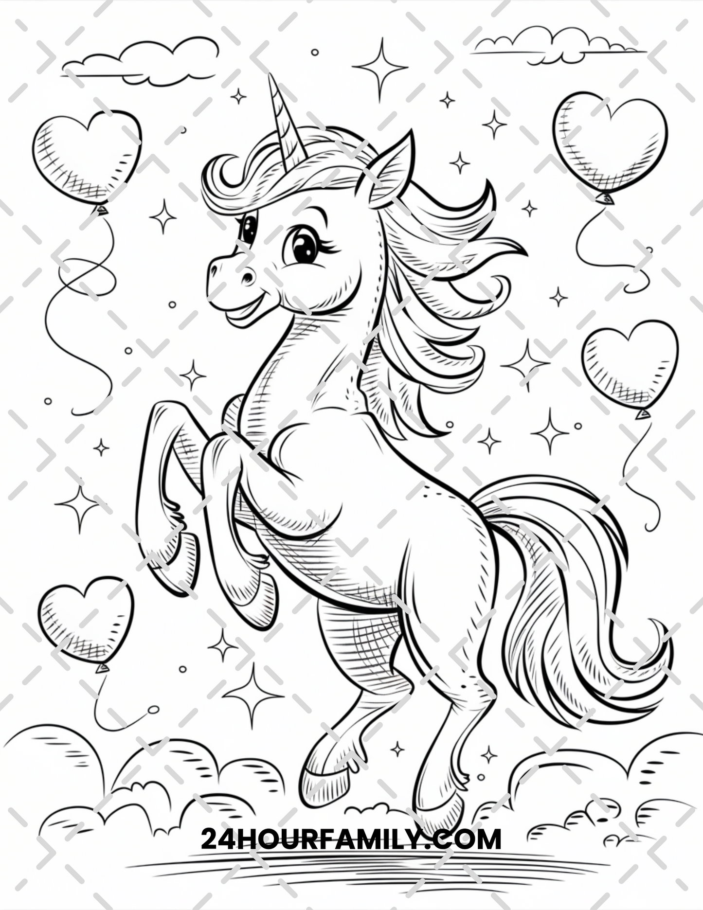 unicorn valentine coloring pages