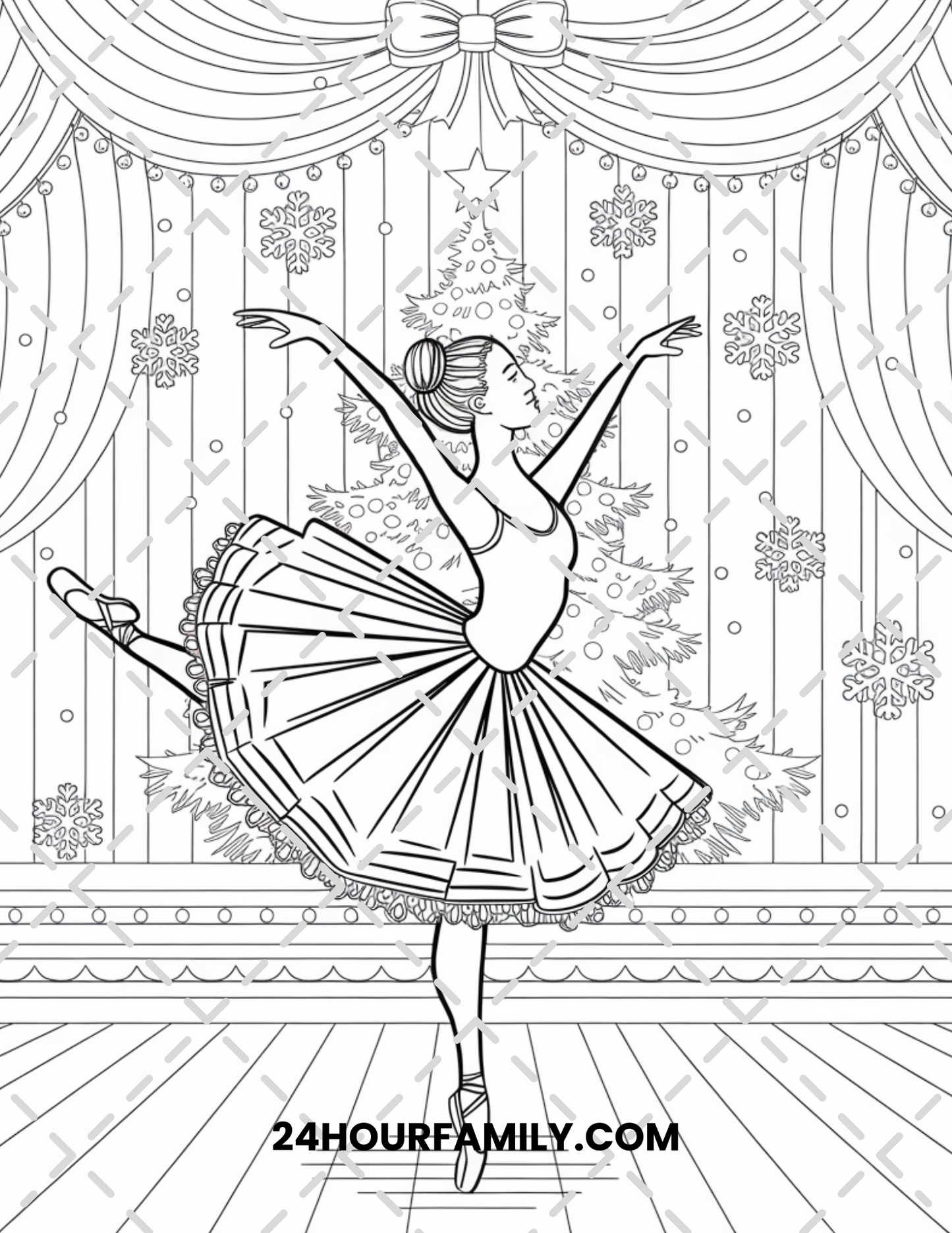 christmas ballerina coloring pages