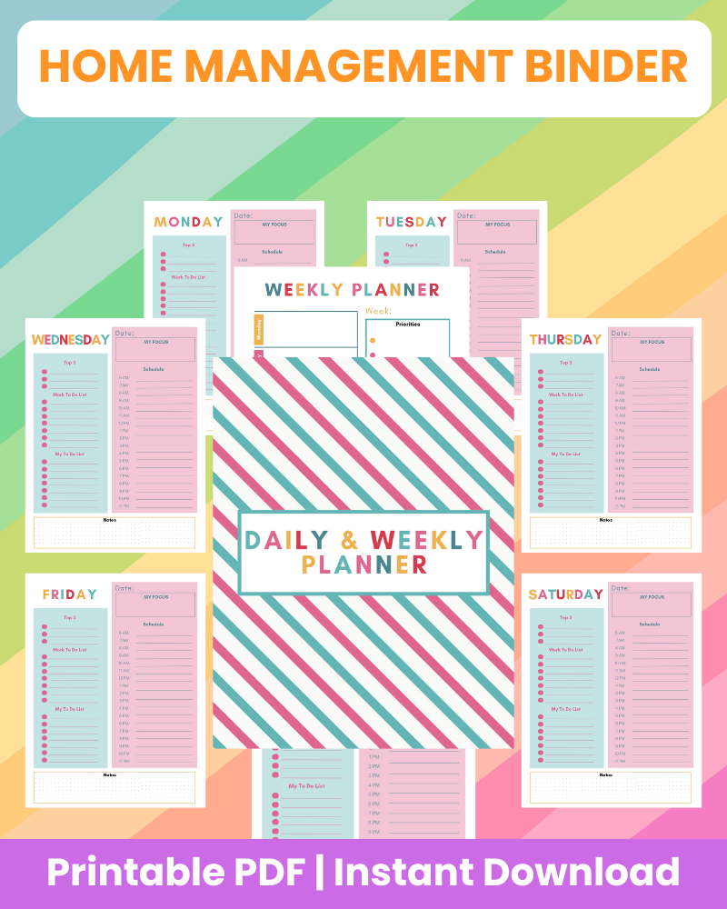 home management binder printable