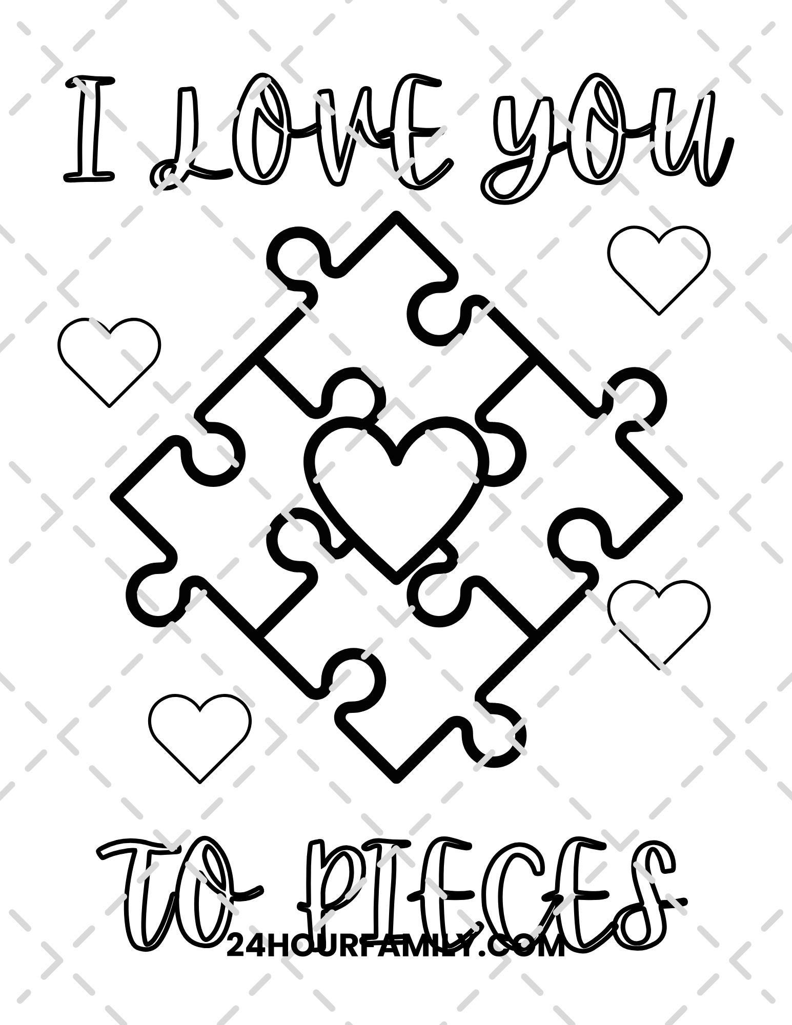 i love you to pieces coloring pages