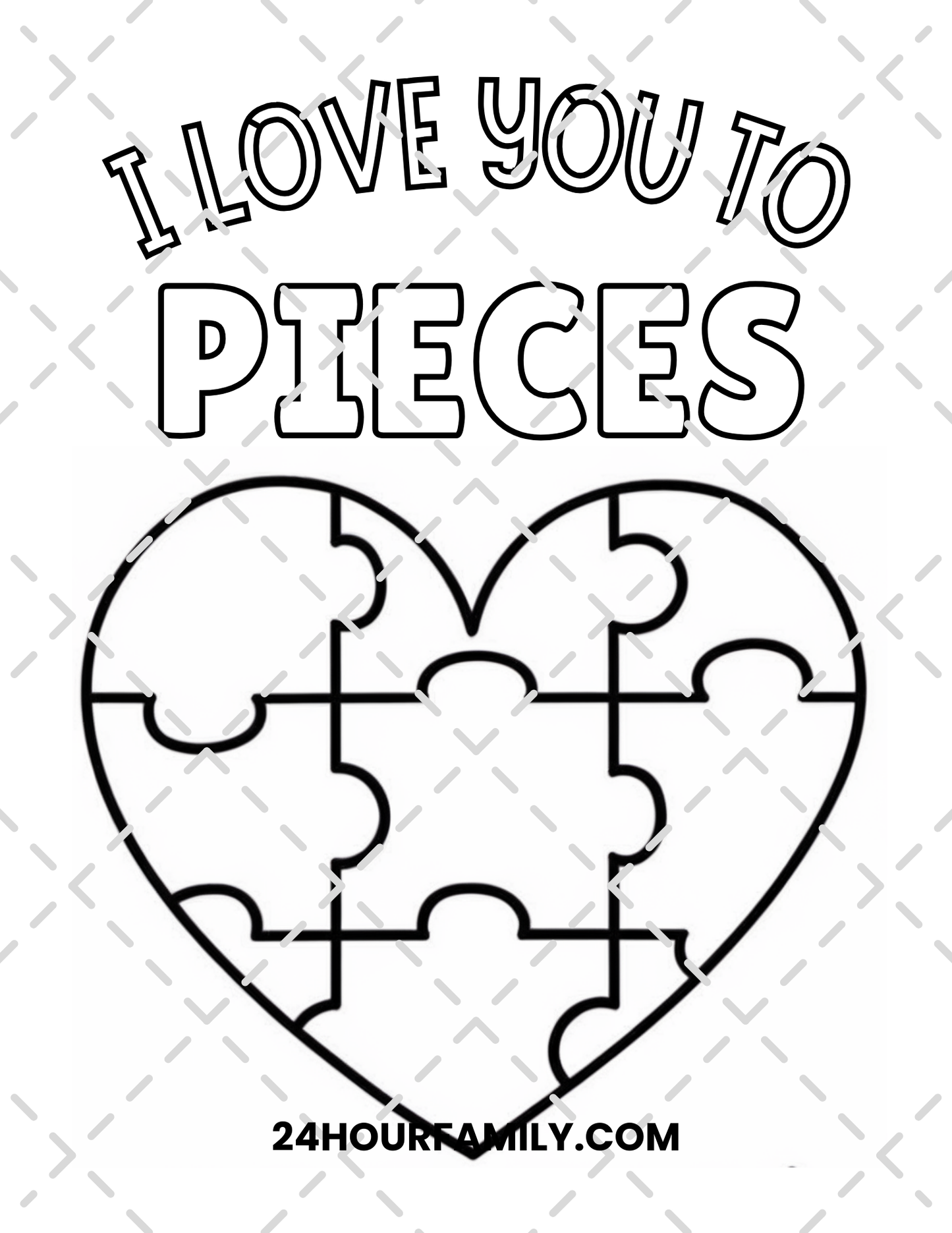 i love you to pieces coloring pages