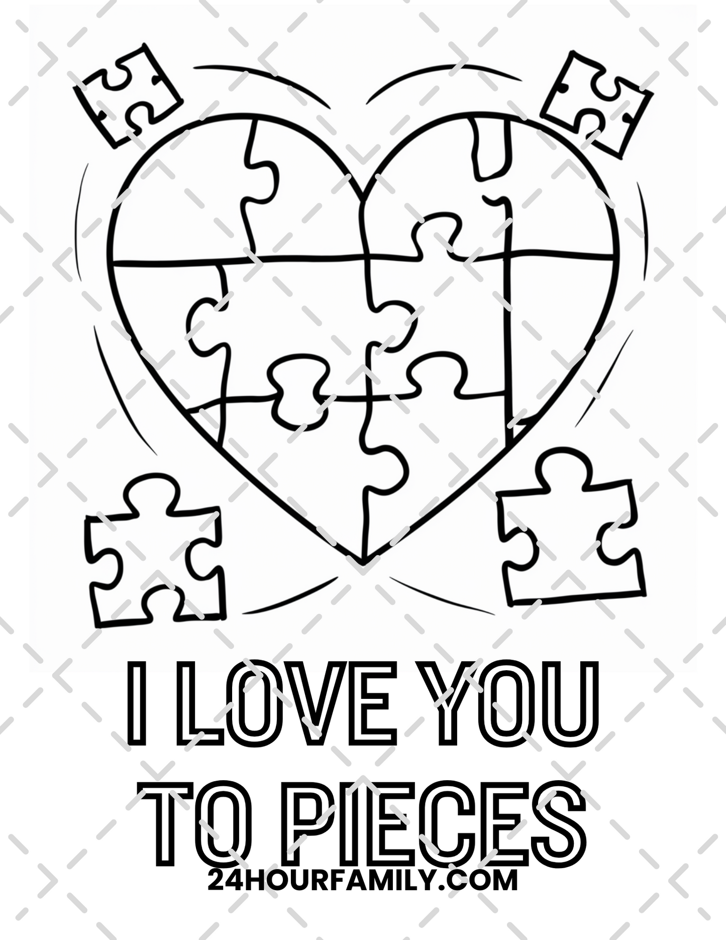 i love you to pieces coloring pages