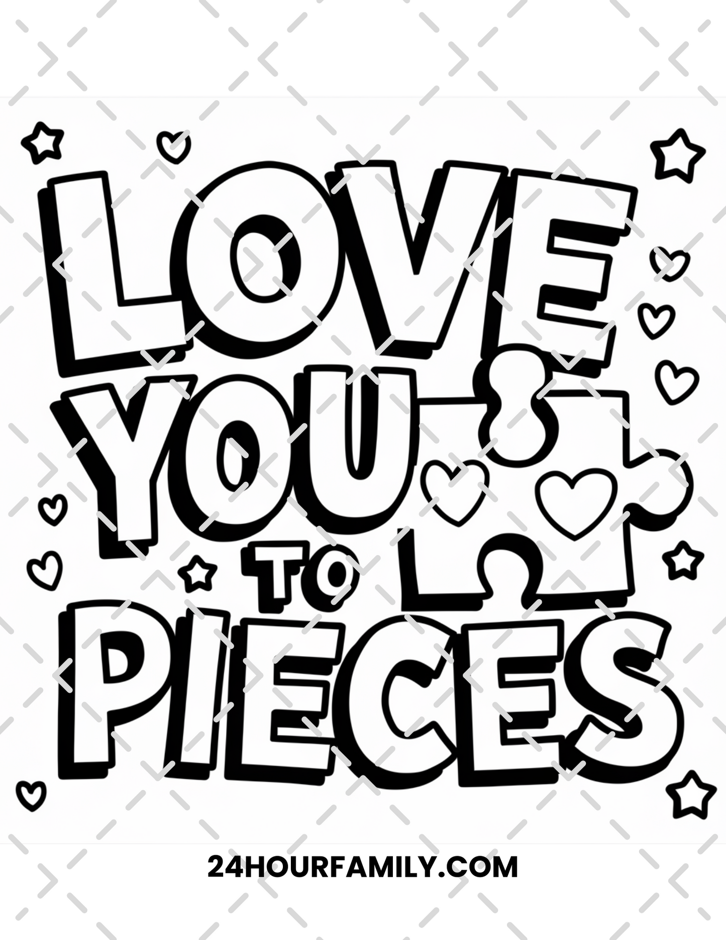 i love you to pieces coloring pages