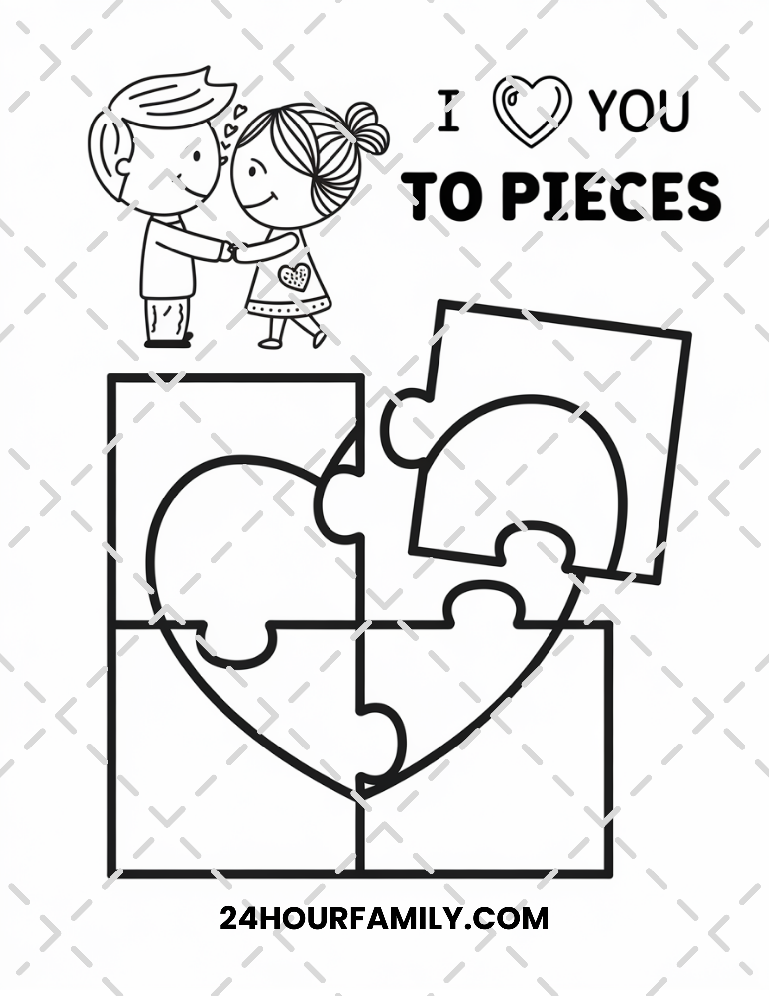 i love you to pieces coloring pages