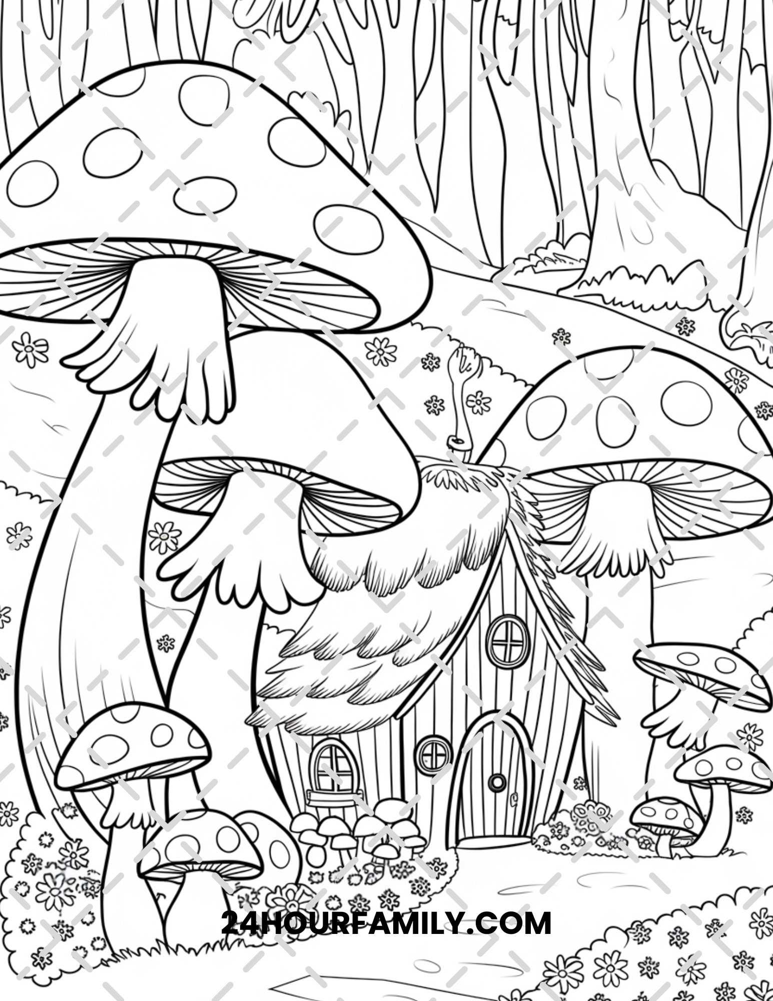 fairy house coloring pages