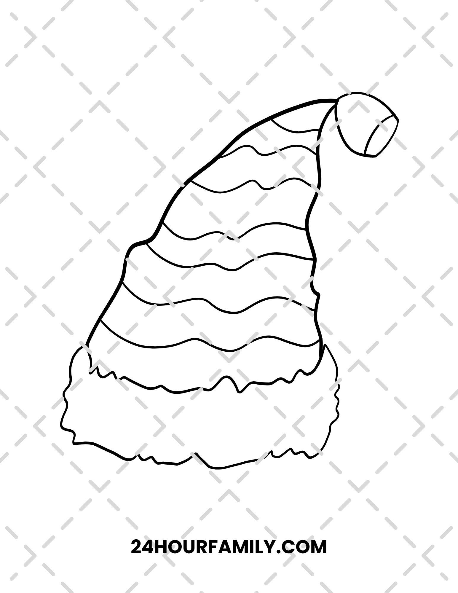 Santa Hat Color In Santa Hats Coloring Pages - 15 Pages – 24hourprintables.com