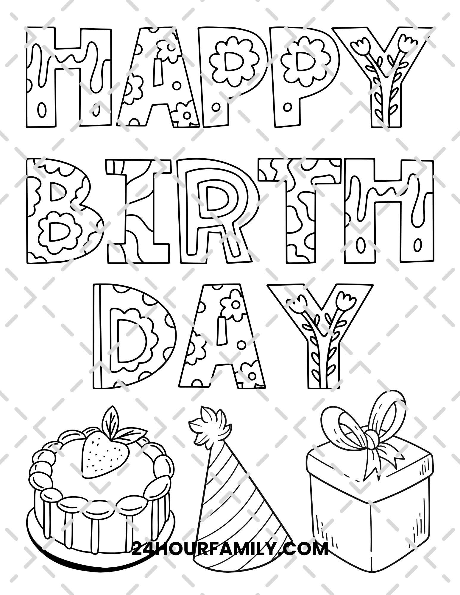 happy birthday coloring pages