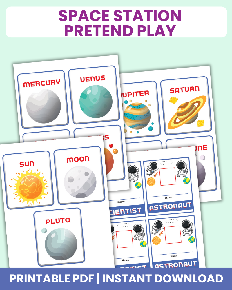 space station pretend play printable