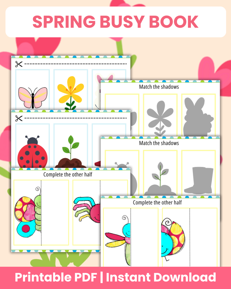 Spring Busy Book for Preschoolers (49 Pages) – 24hourprintables.com