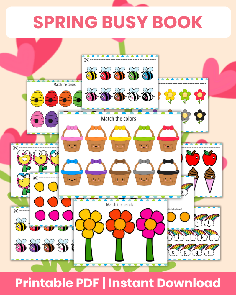 Spring Busy Book for Preschoolers (49 Pages) – 24hourprintables.com