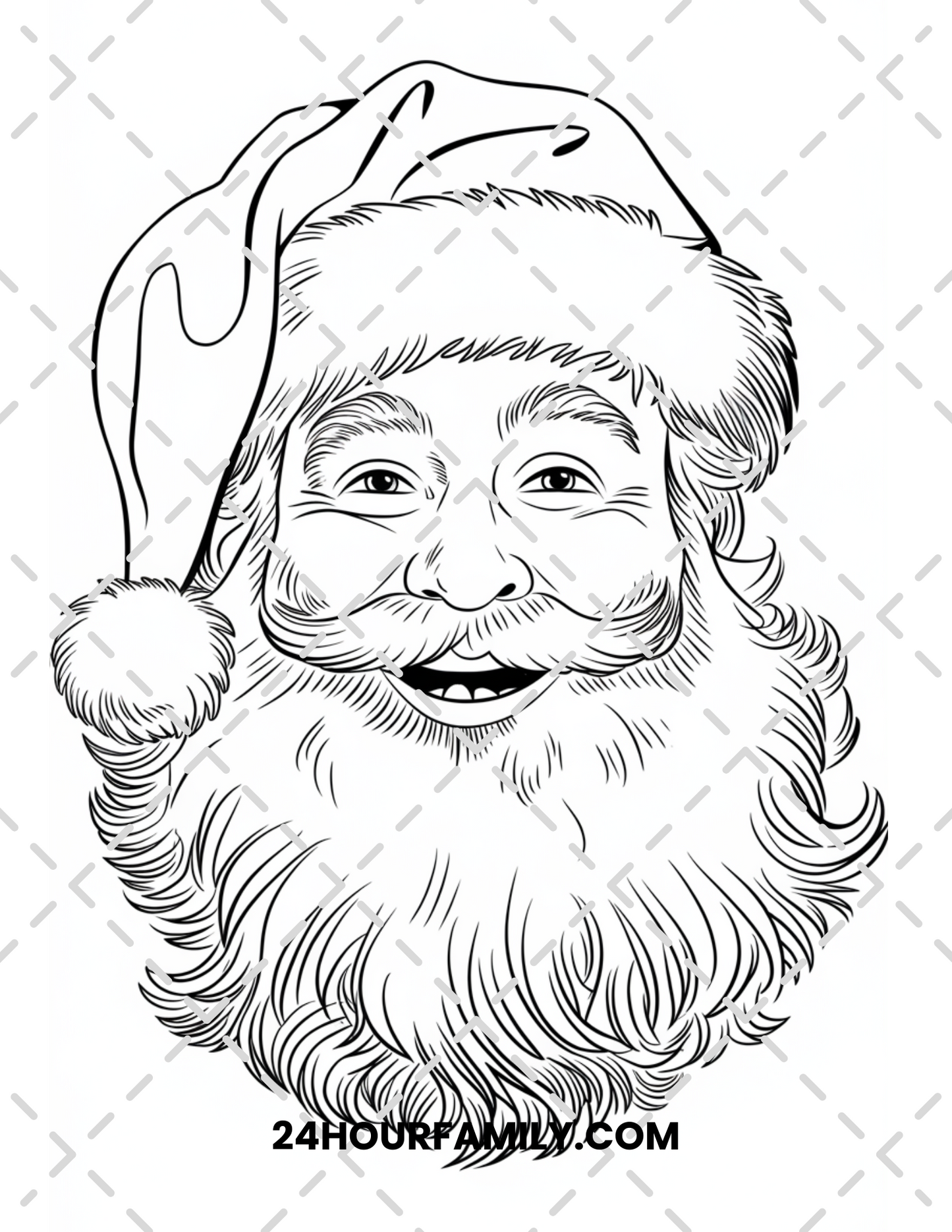 santa face coloring pages
