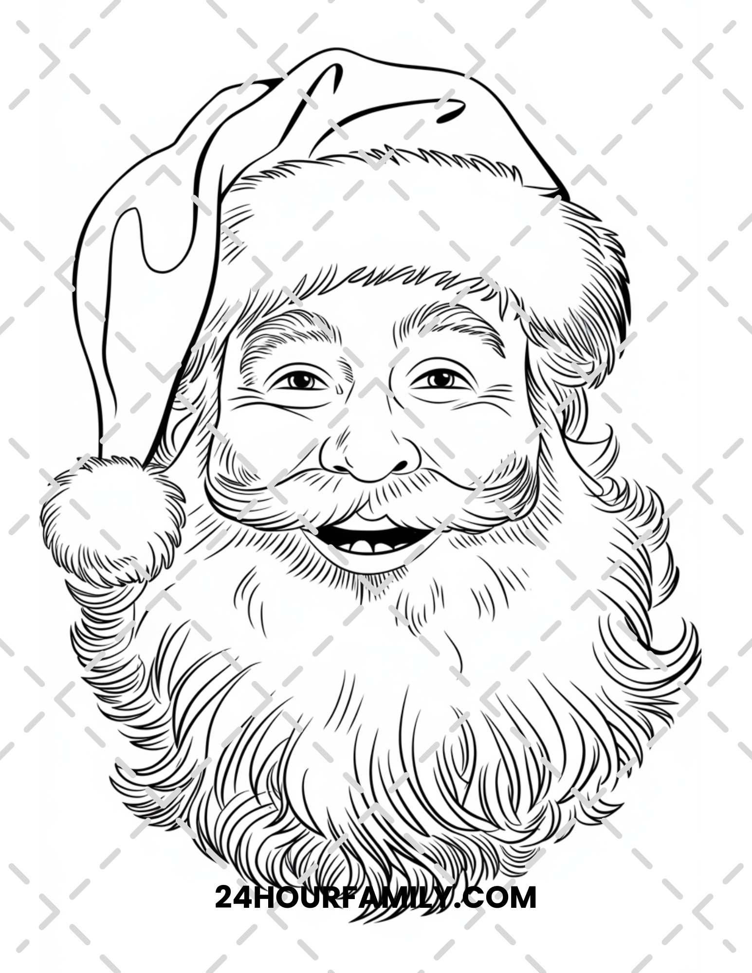 santa face coloring pages