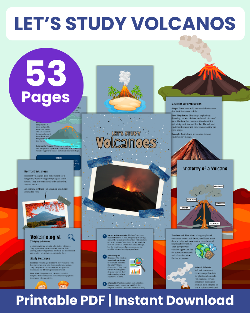 Let S Study Volcanos Printable 53 Pages 24hourprintables Com