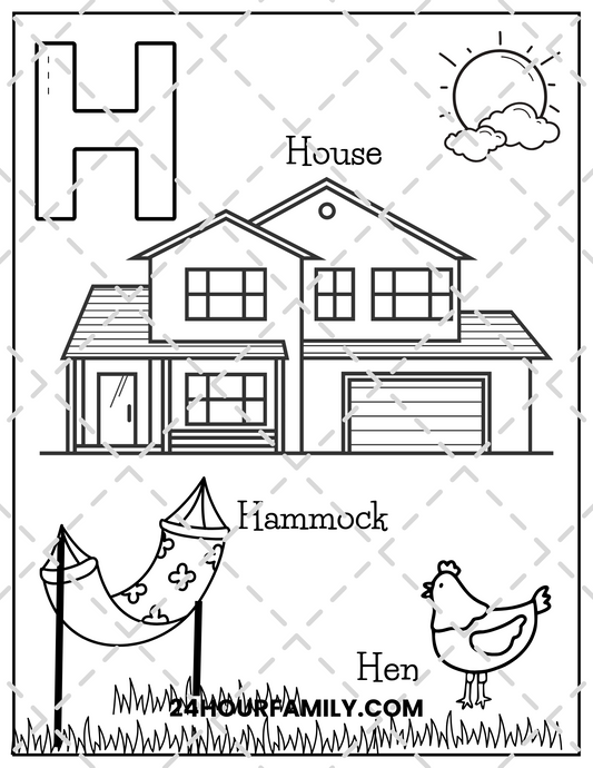 letter h coloring pages