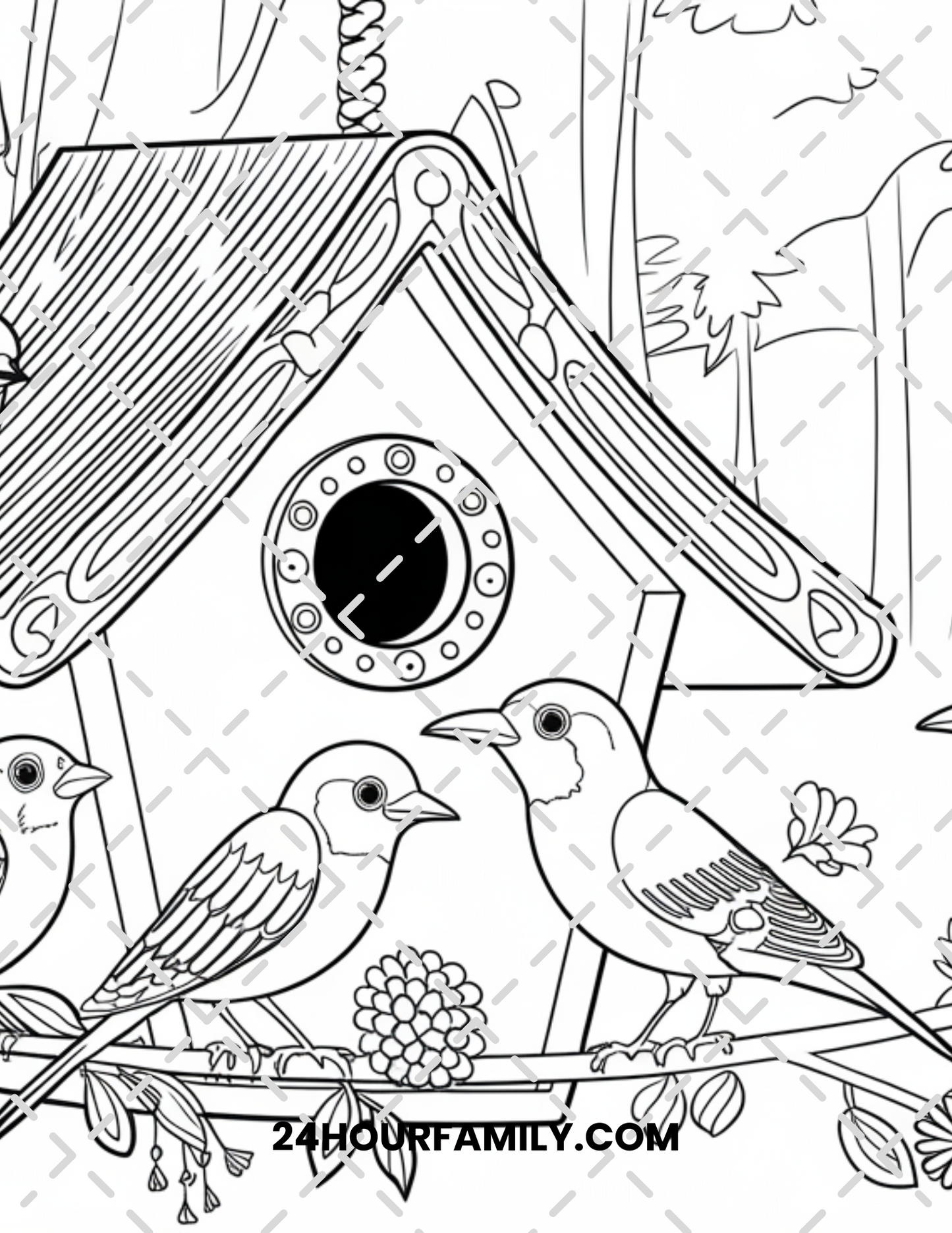 birdhouse coloring pages