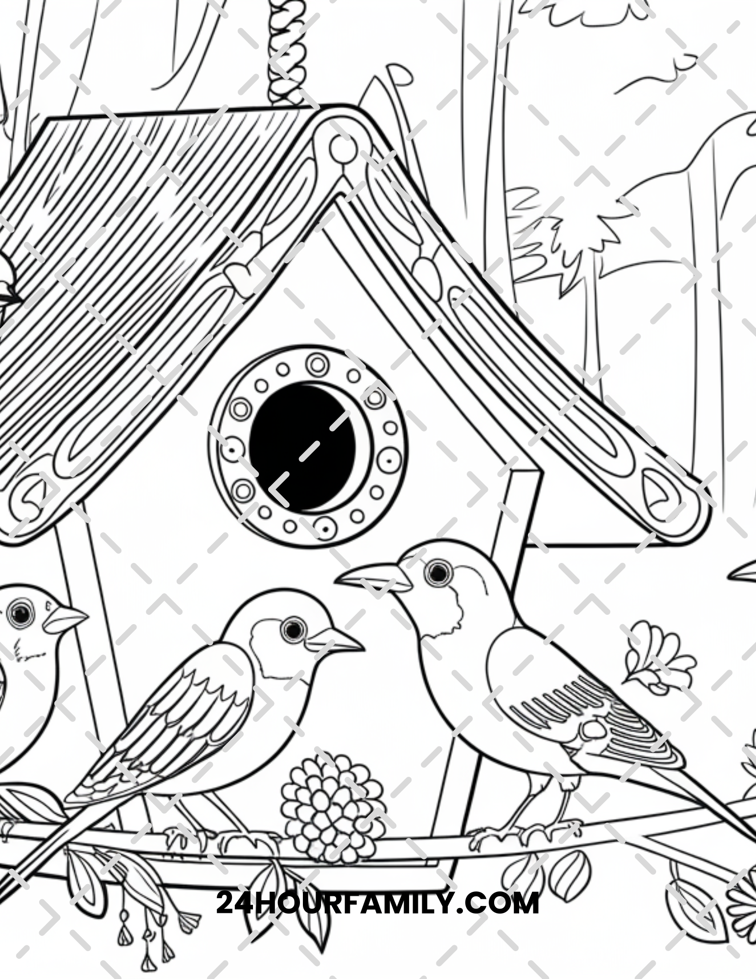 birdhouse coloring pages