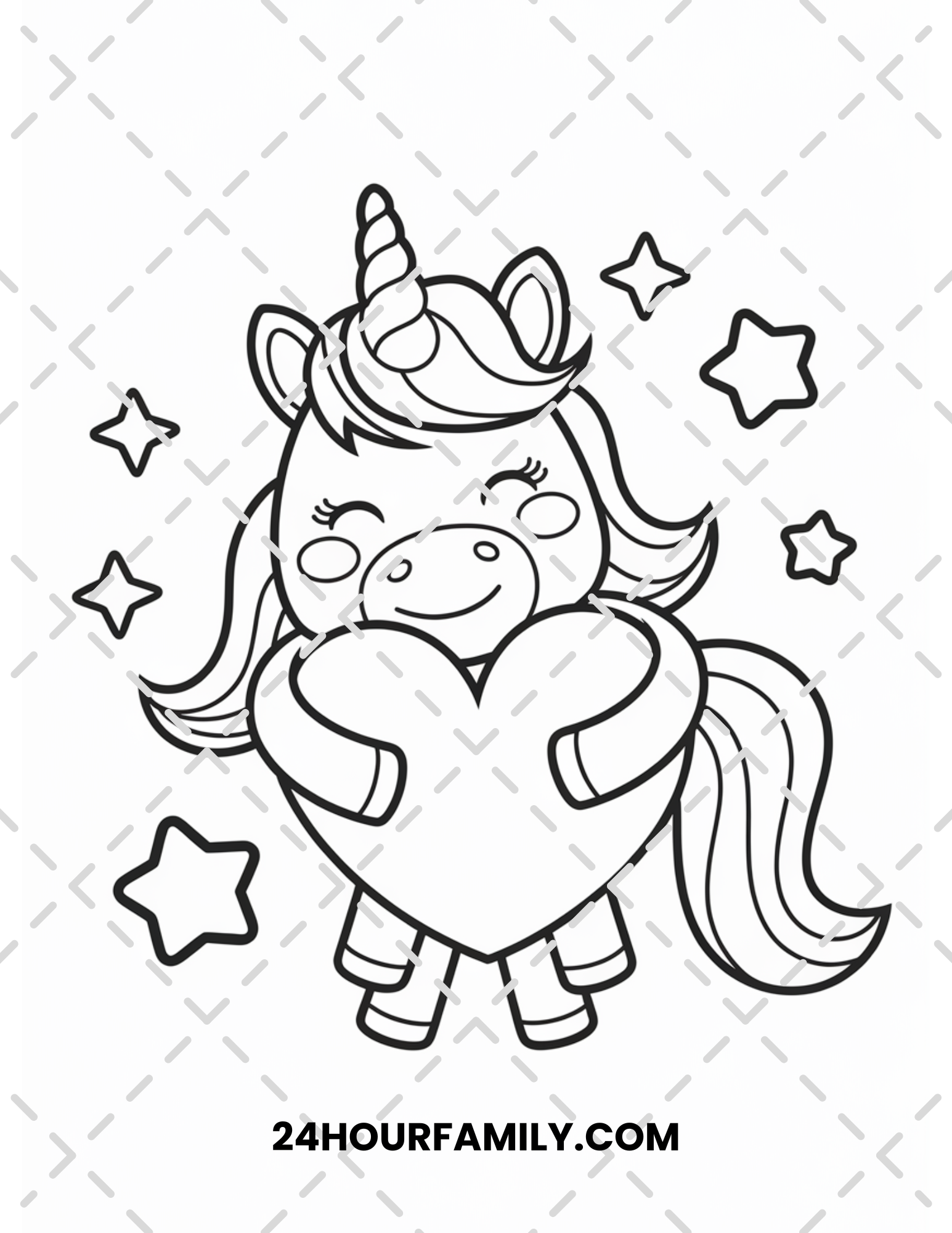 unicorn valentine coloring pages