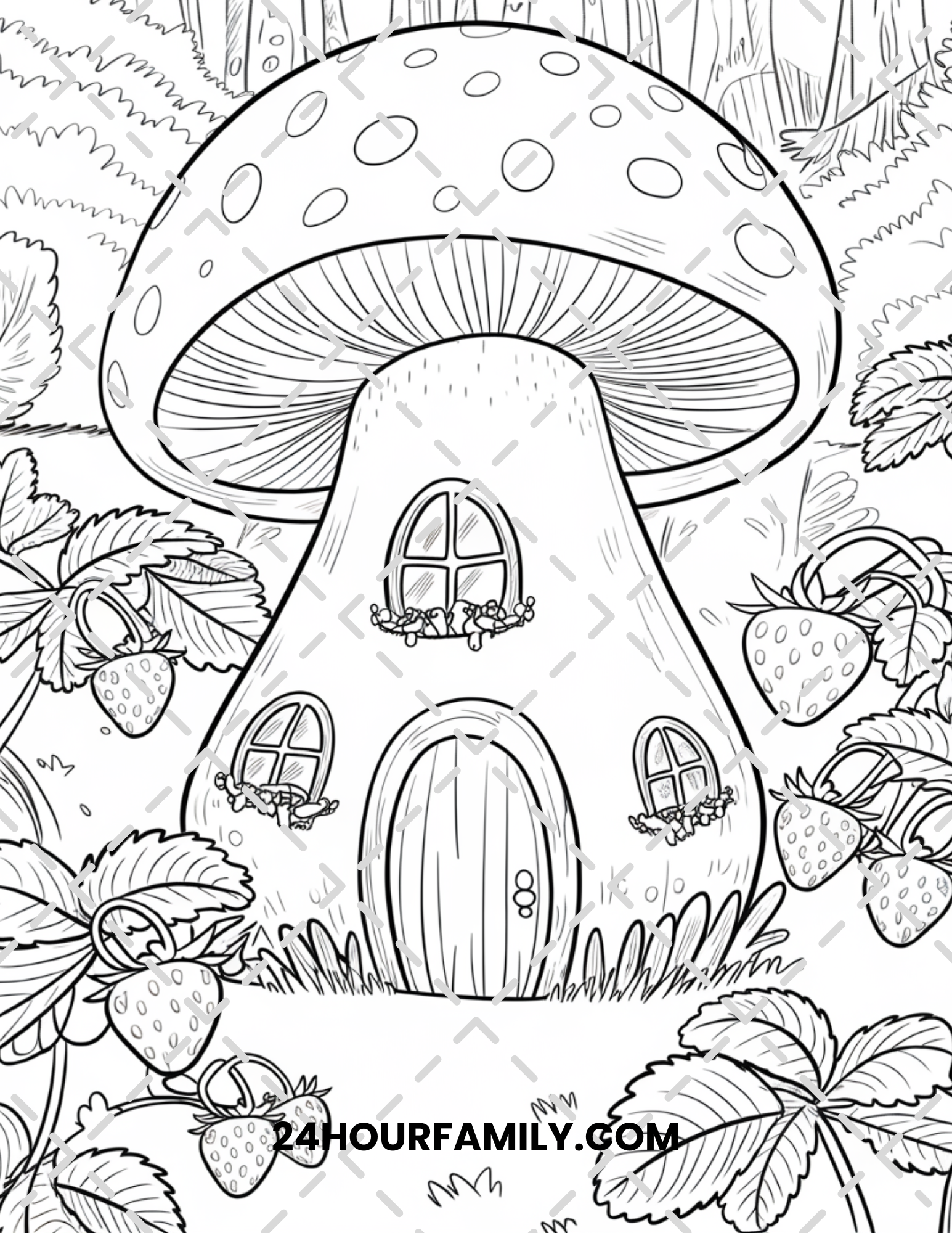 fairy house coloring pages