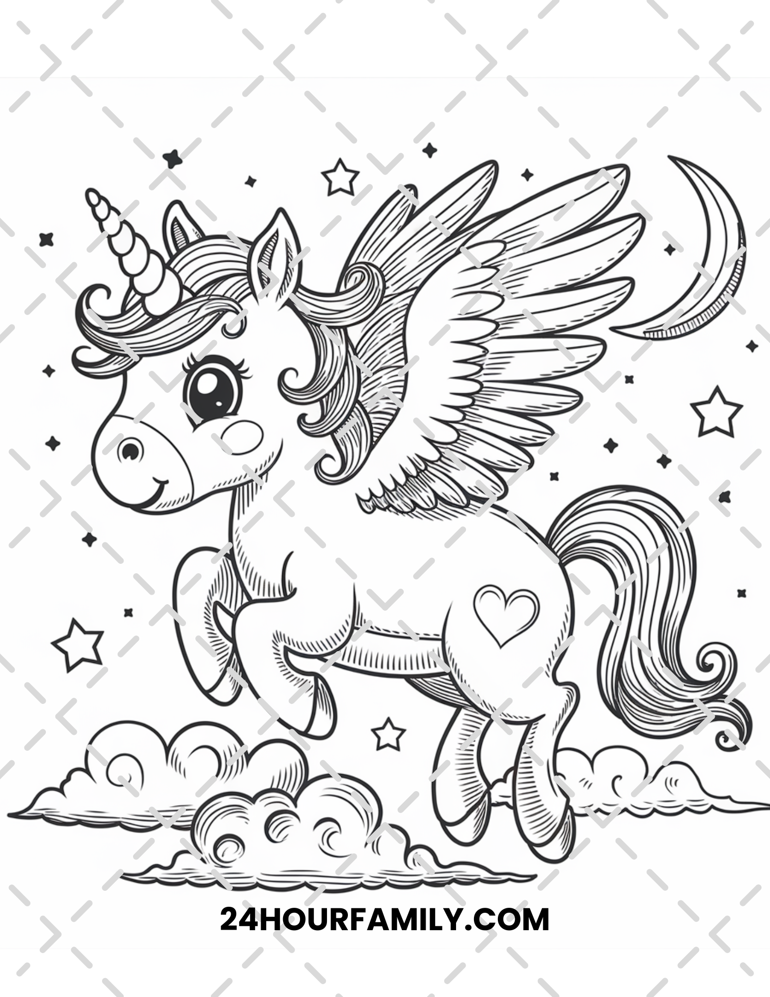 unicorn valentine coloring pages