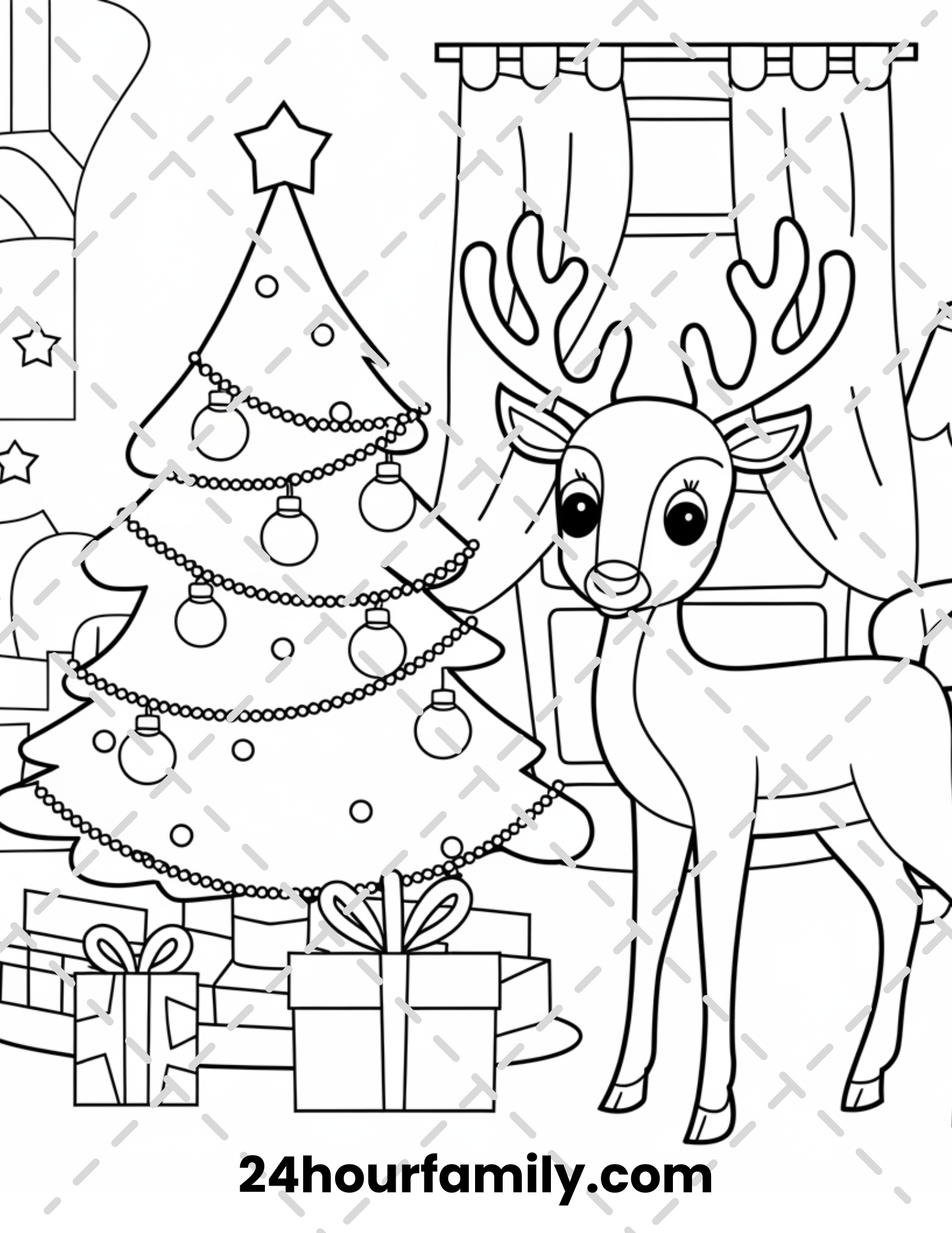 majestic reindeer coloring pages