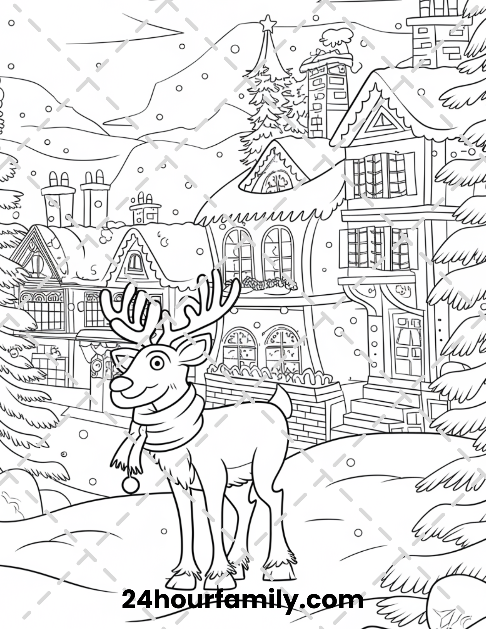 majestic reindeer coloring pages