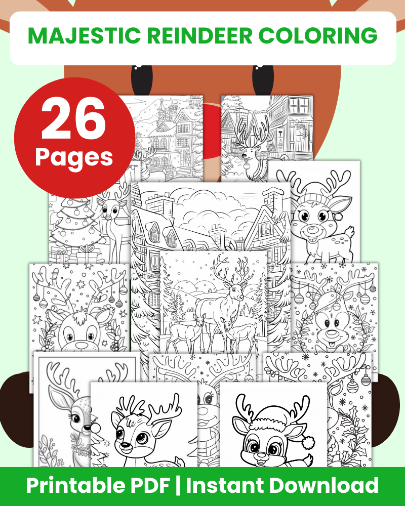 majestic reindeer coloring pages