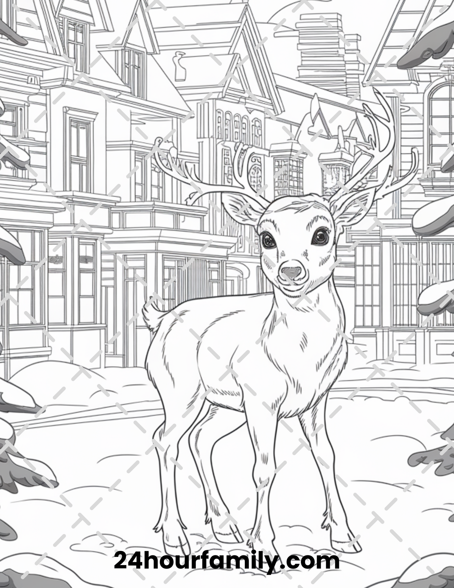 majestic reindeer coloring pages