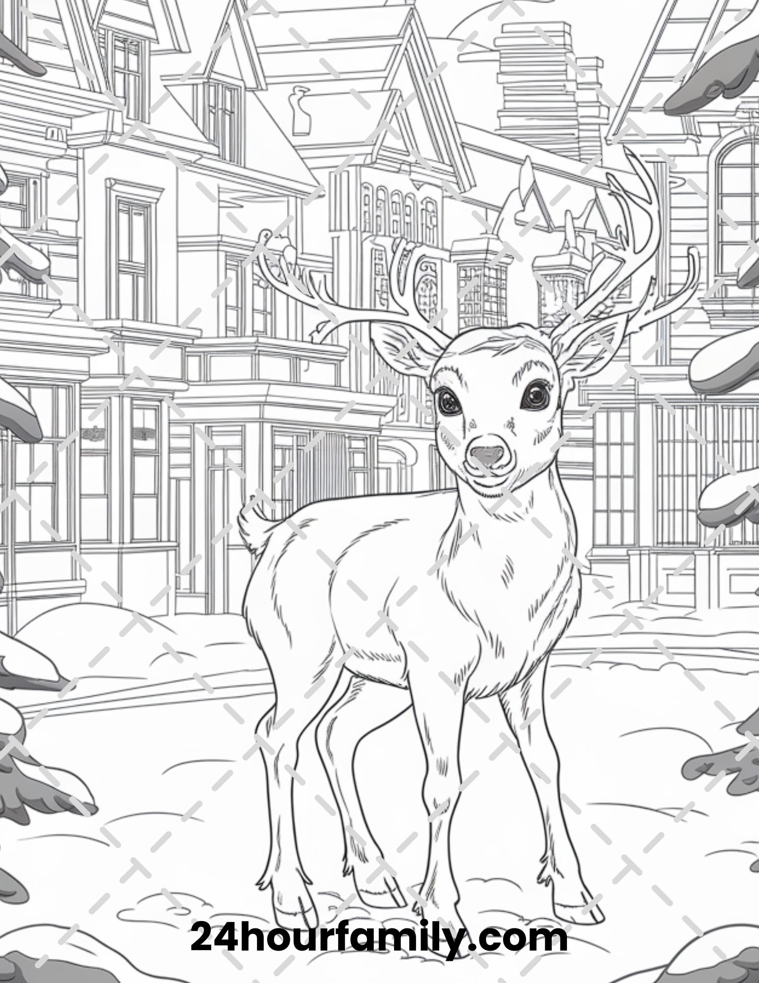 majestic reindeer coloring pages