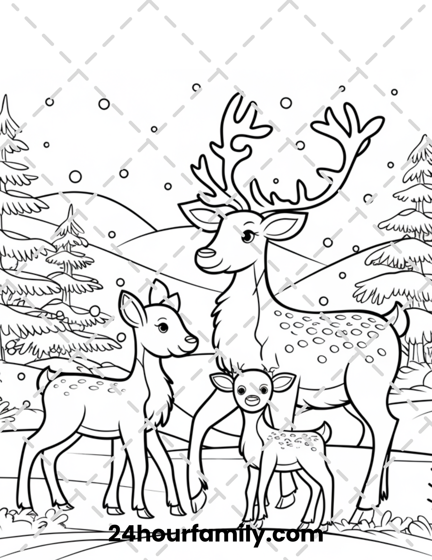 majestic reindeer coloring pages