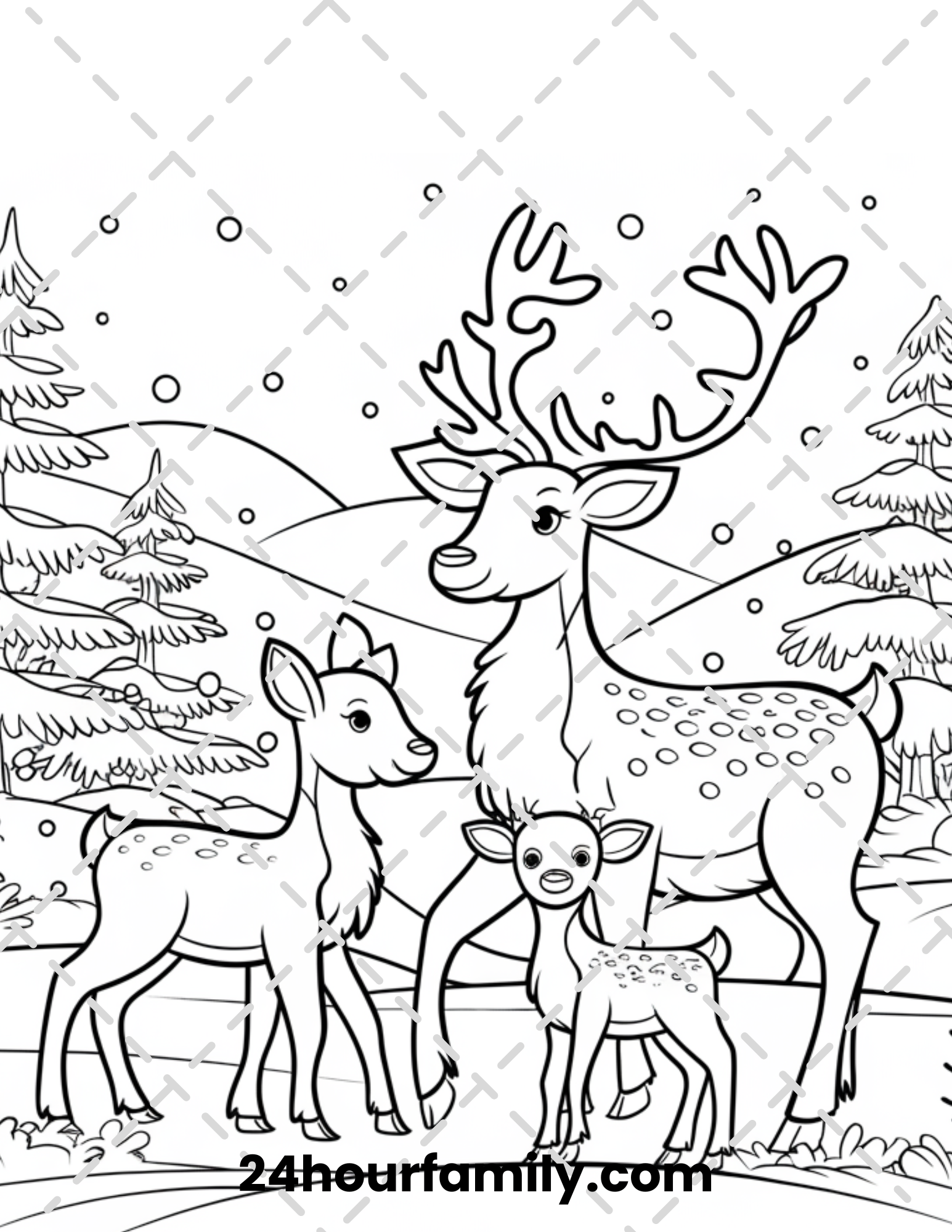 majestic reindeer coloring pages