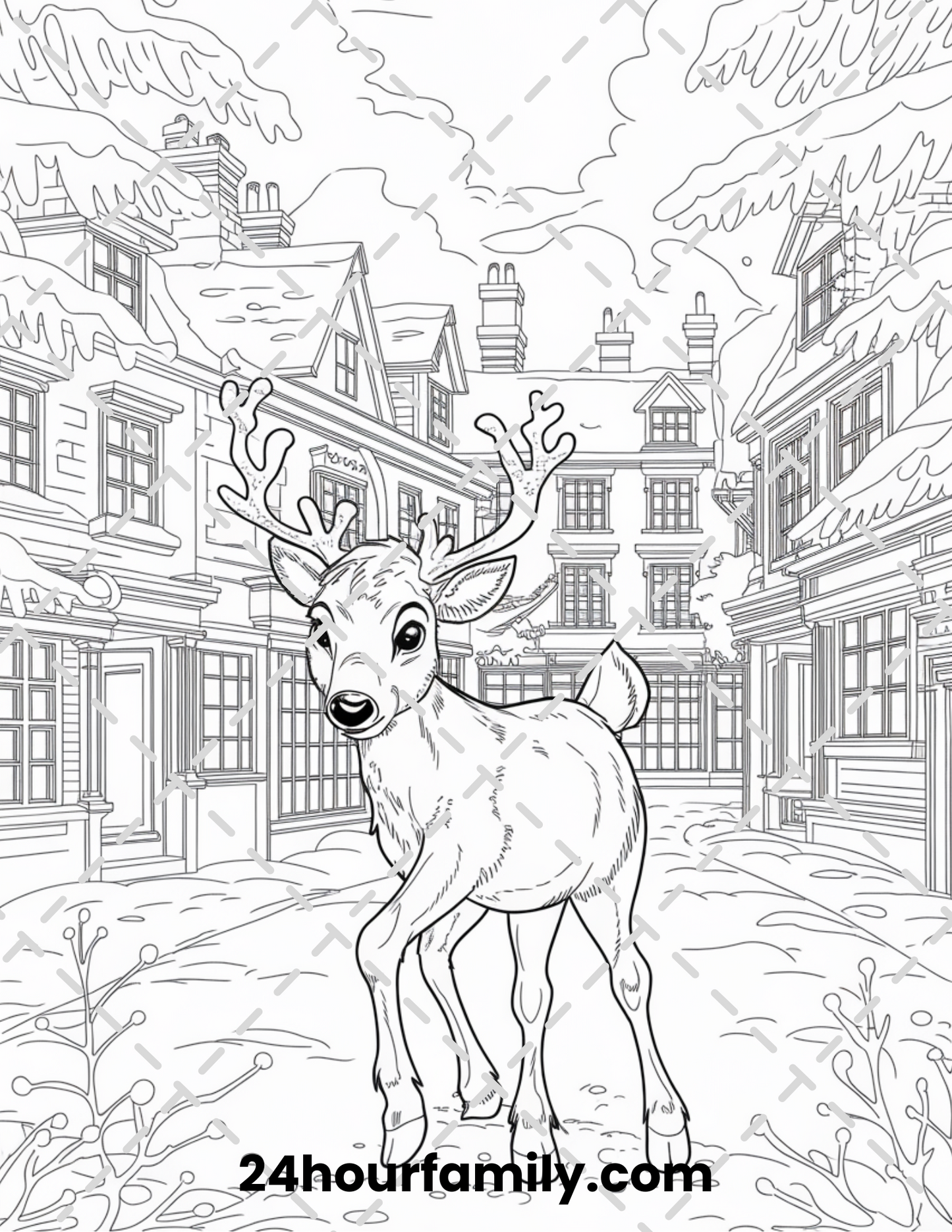 majestic reindeer coloring pages