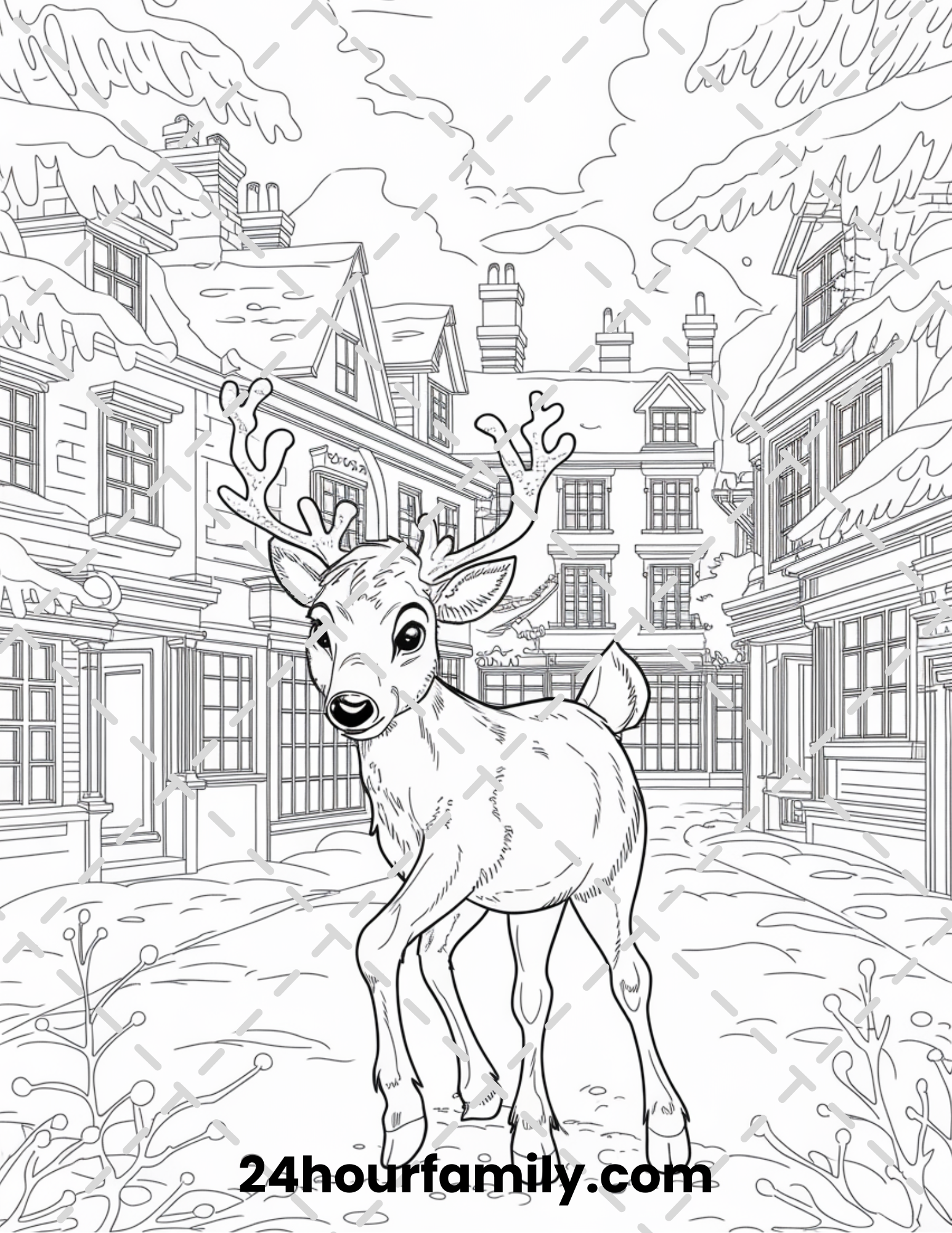 majestic reindeer coloring pages