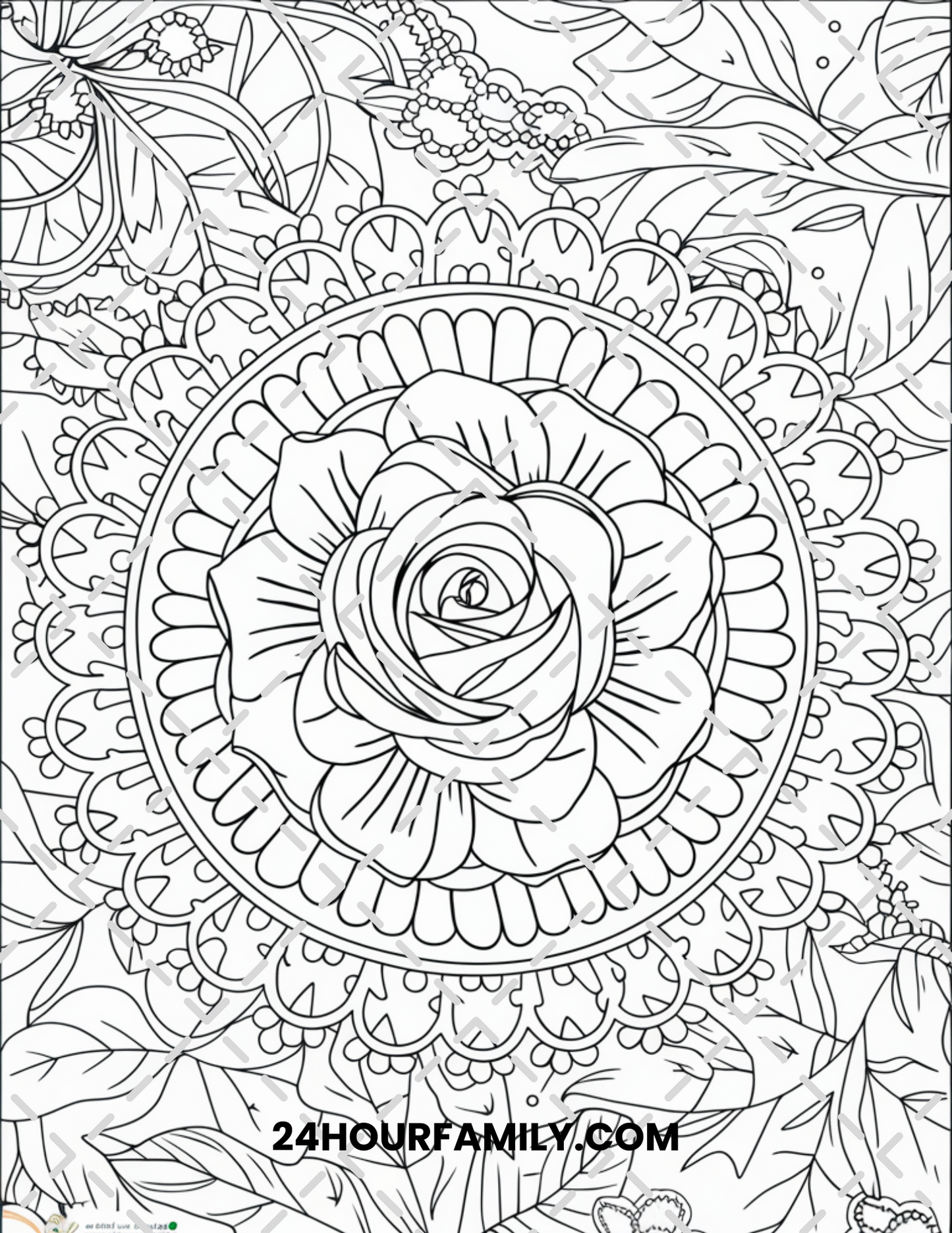 mandala rose coloring pages