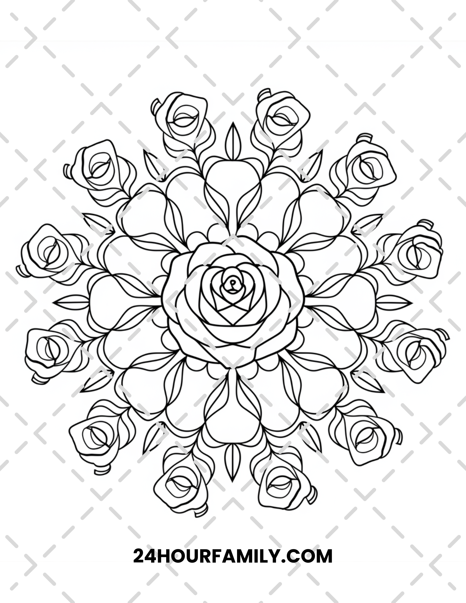 mandala rose coloring pages