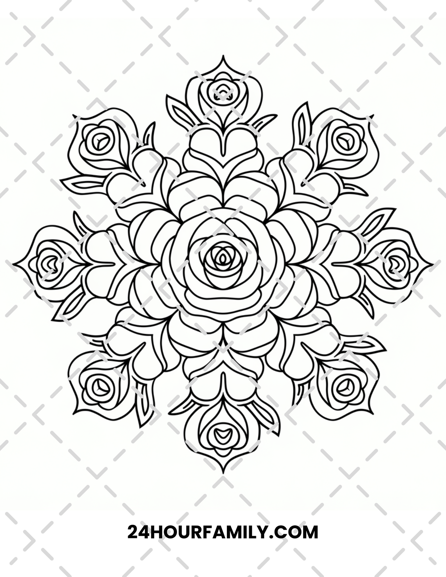 mandala rose coloring pages