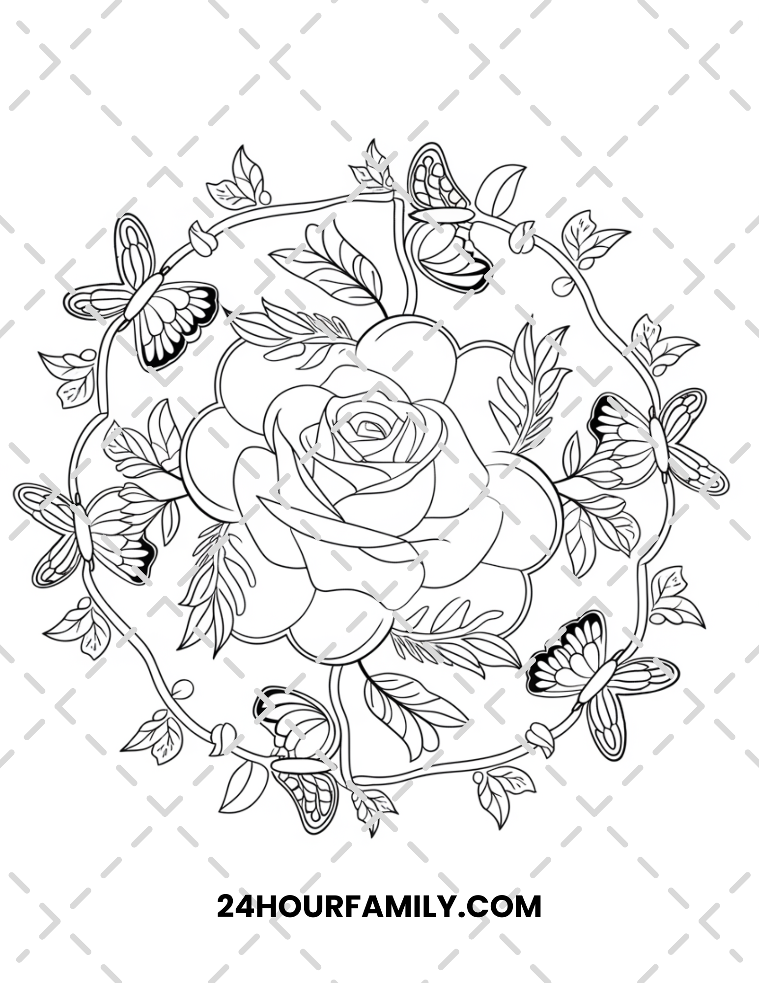 mandala rose coloring pages