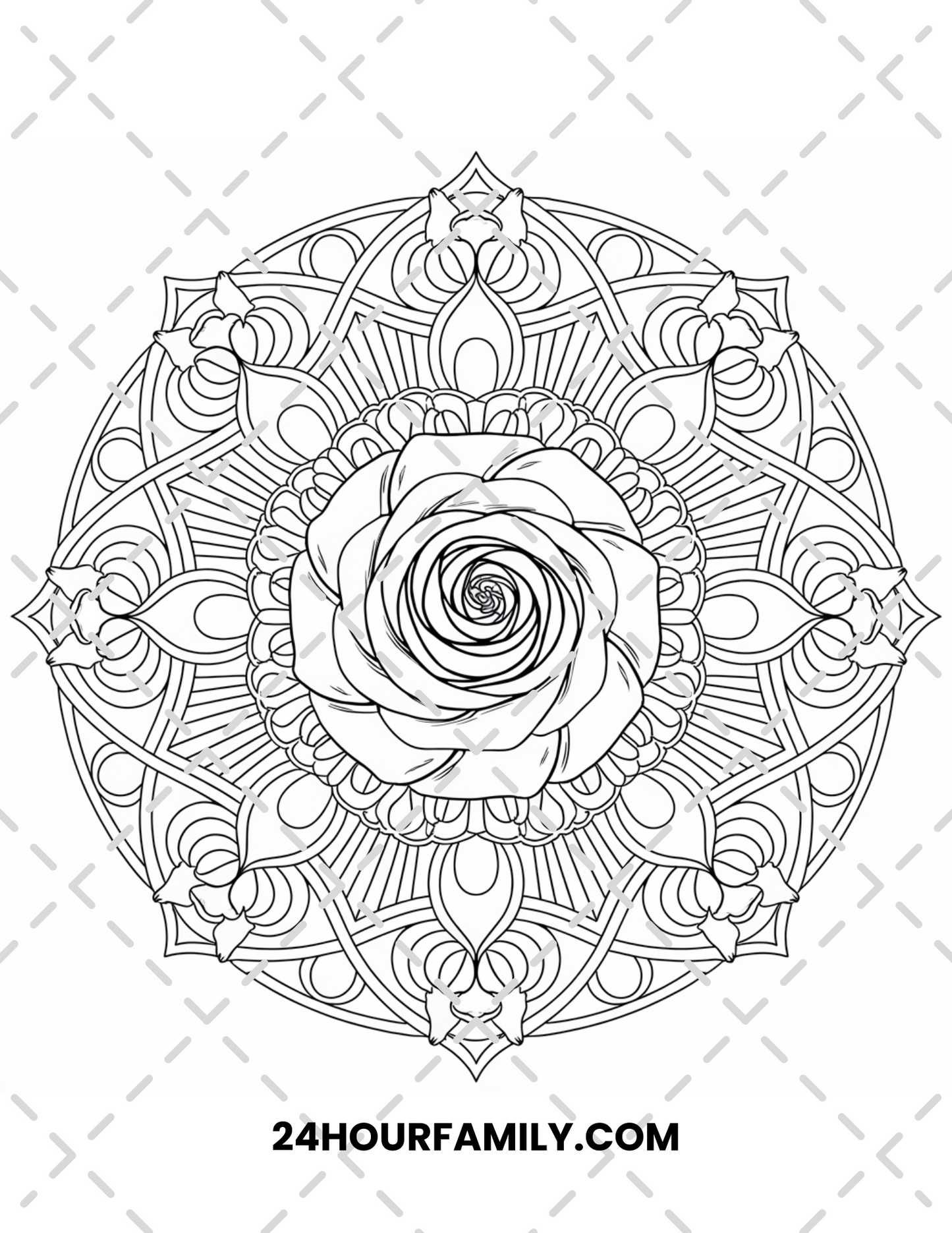 mandala rose coloring pages