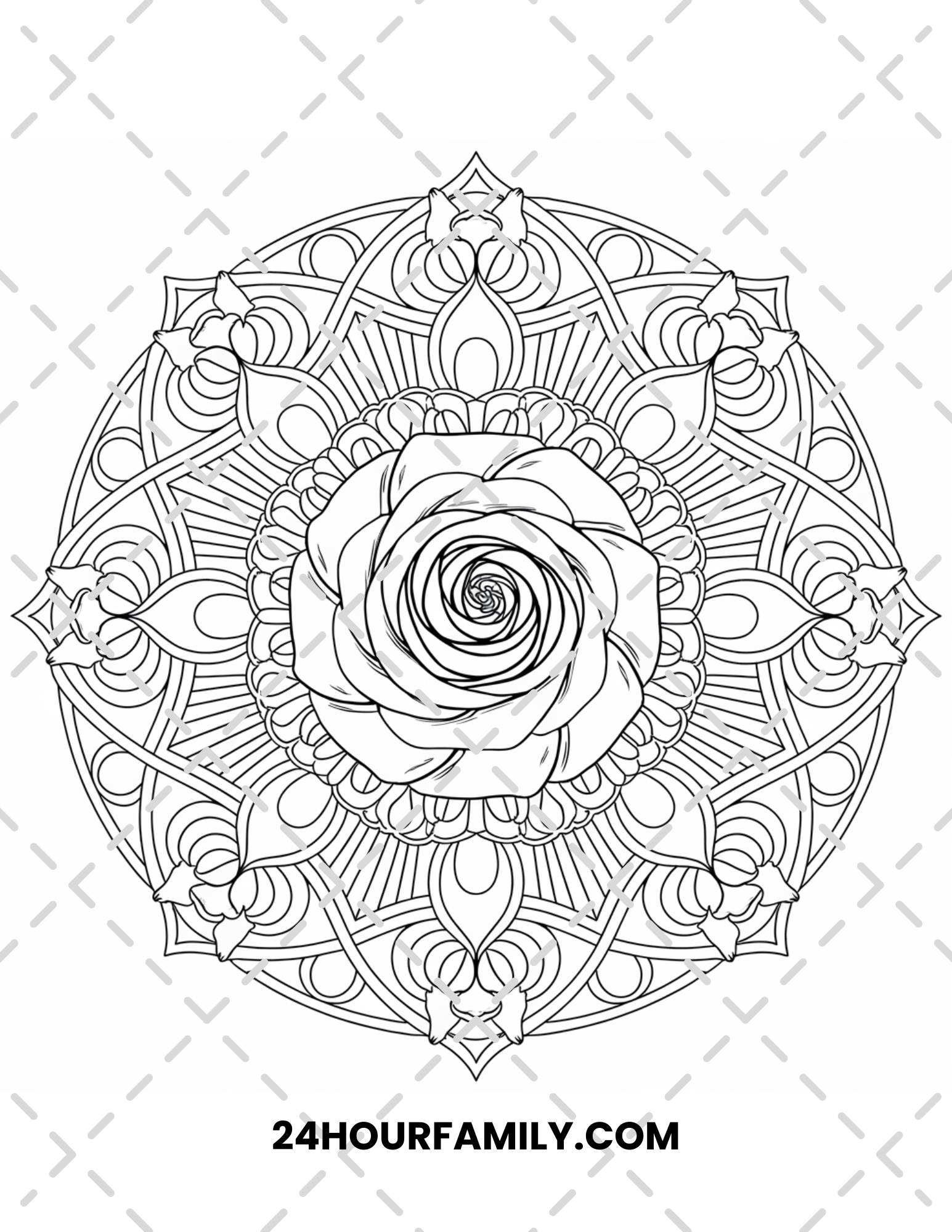 mandala rose coloring pages