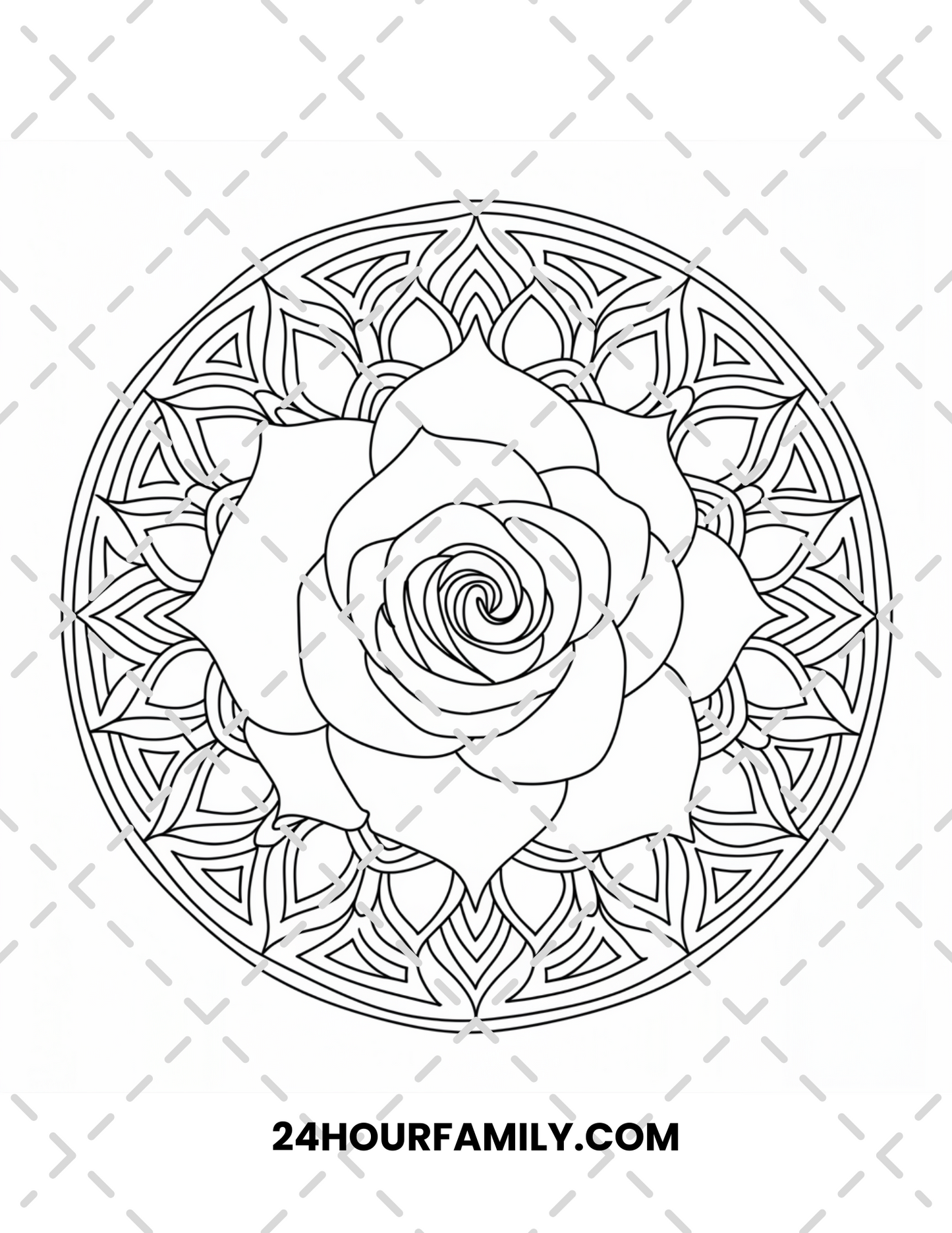 mandala rose coloring pages