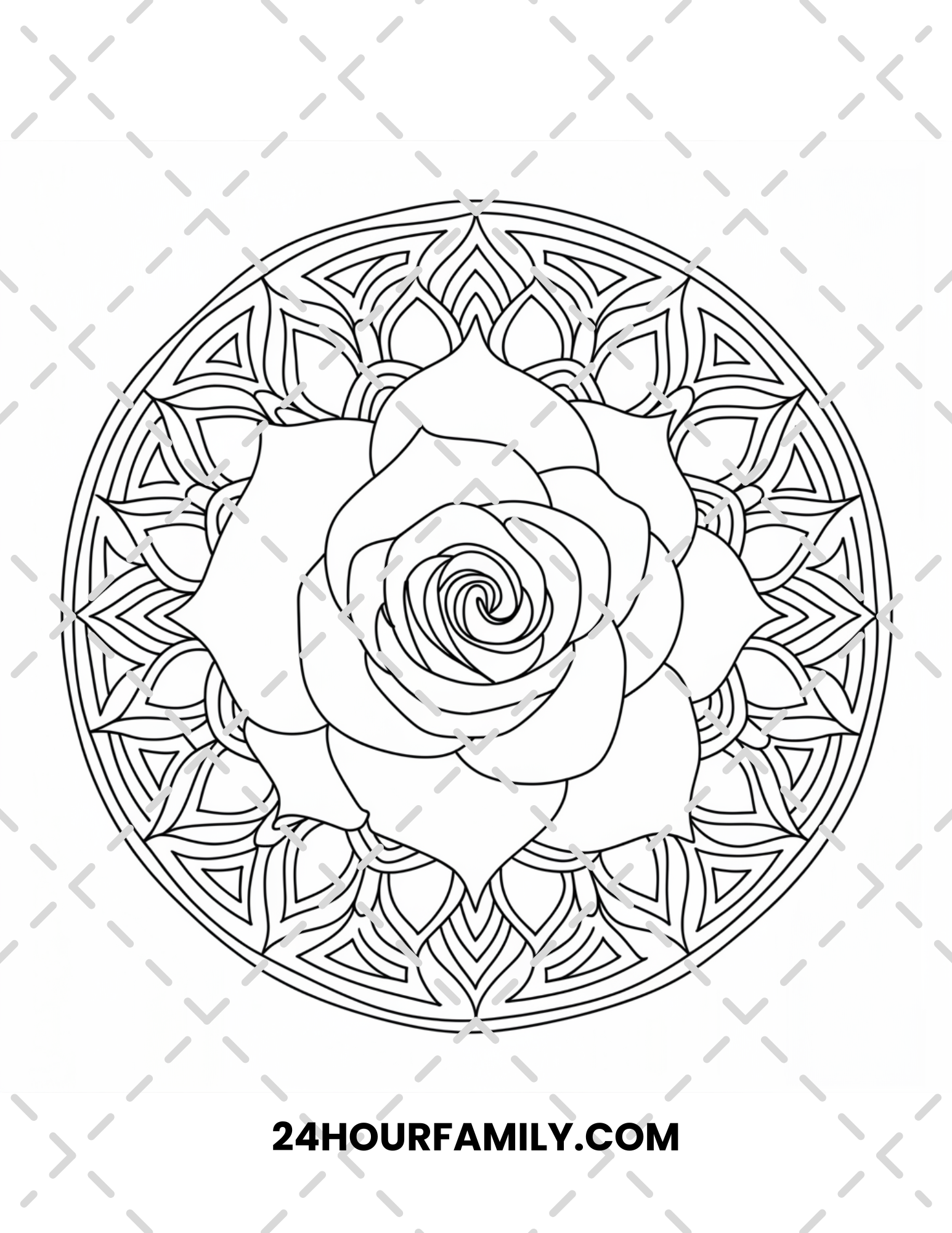 mandala rose coloring pages