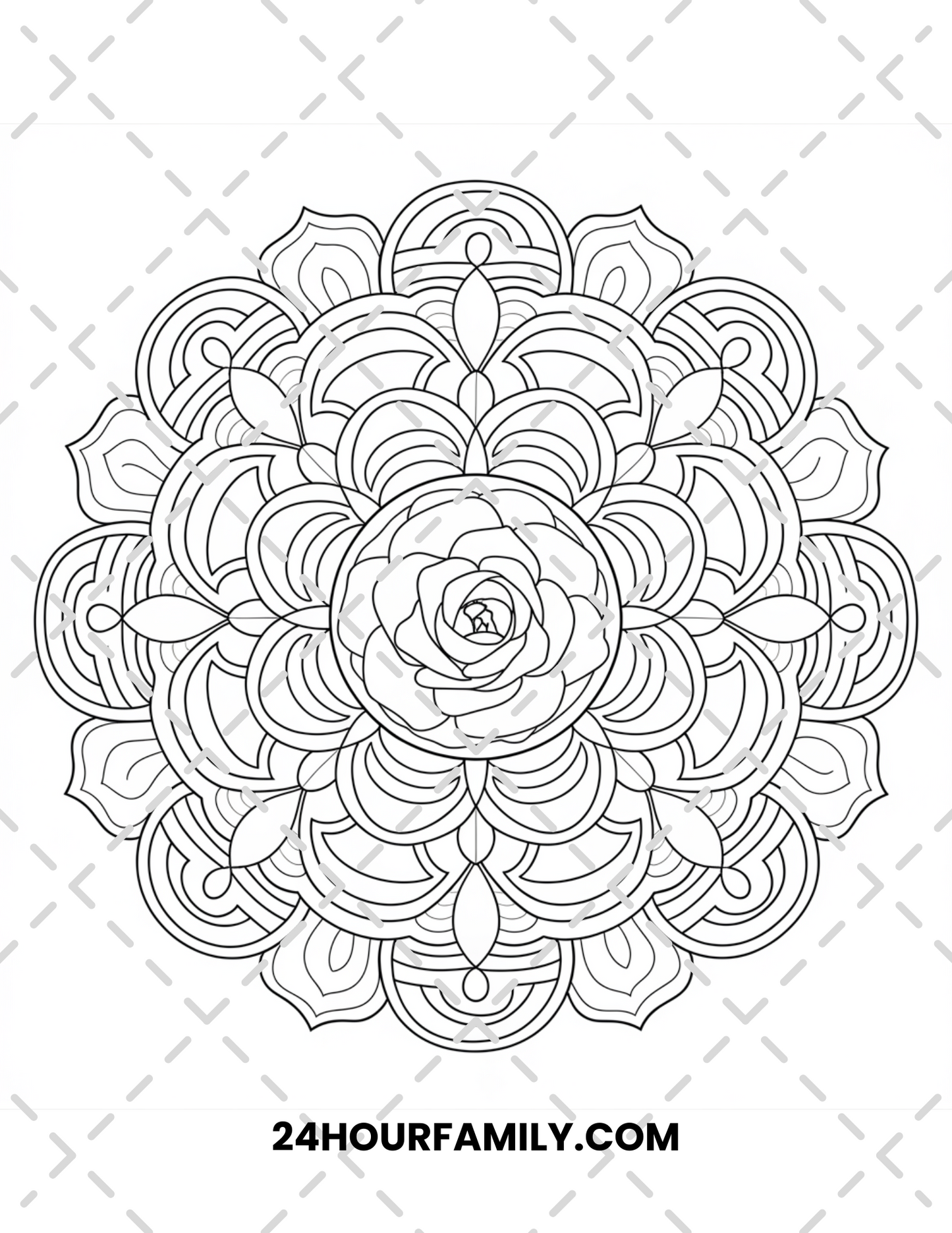 mandala rose coloring pages