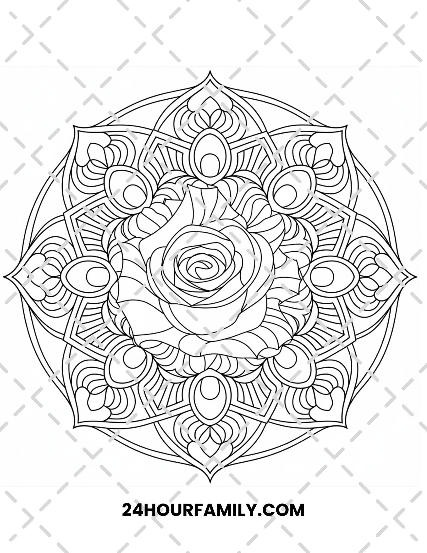 mandala rose coloring pages