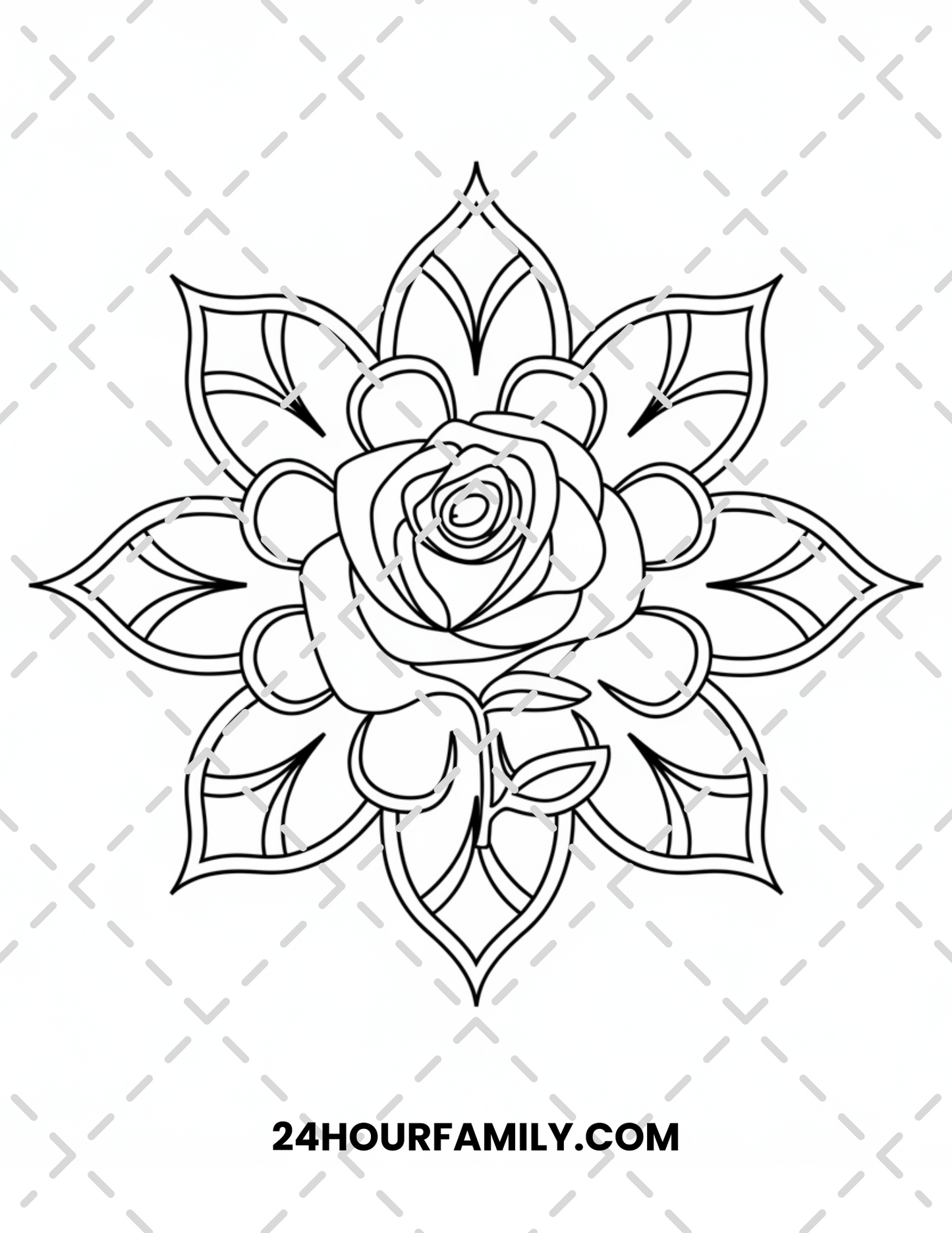 mandala rose coloring pages