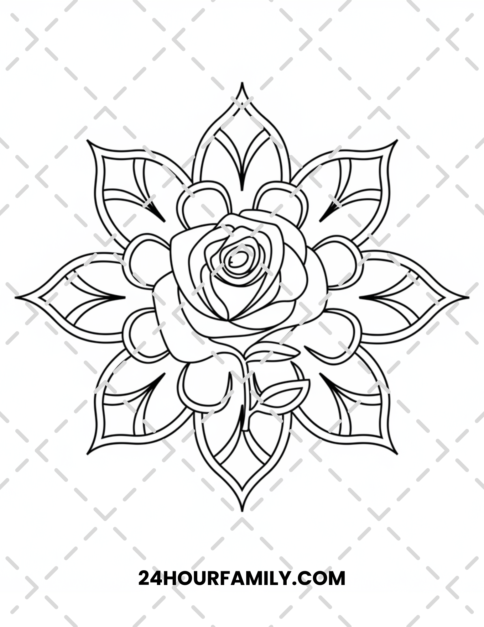 mandala rose coloring pages